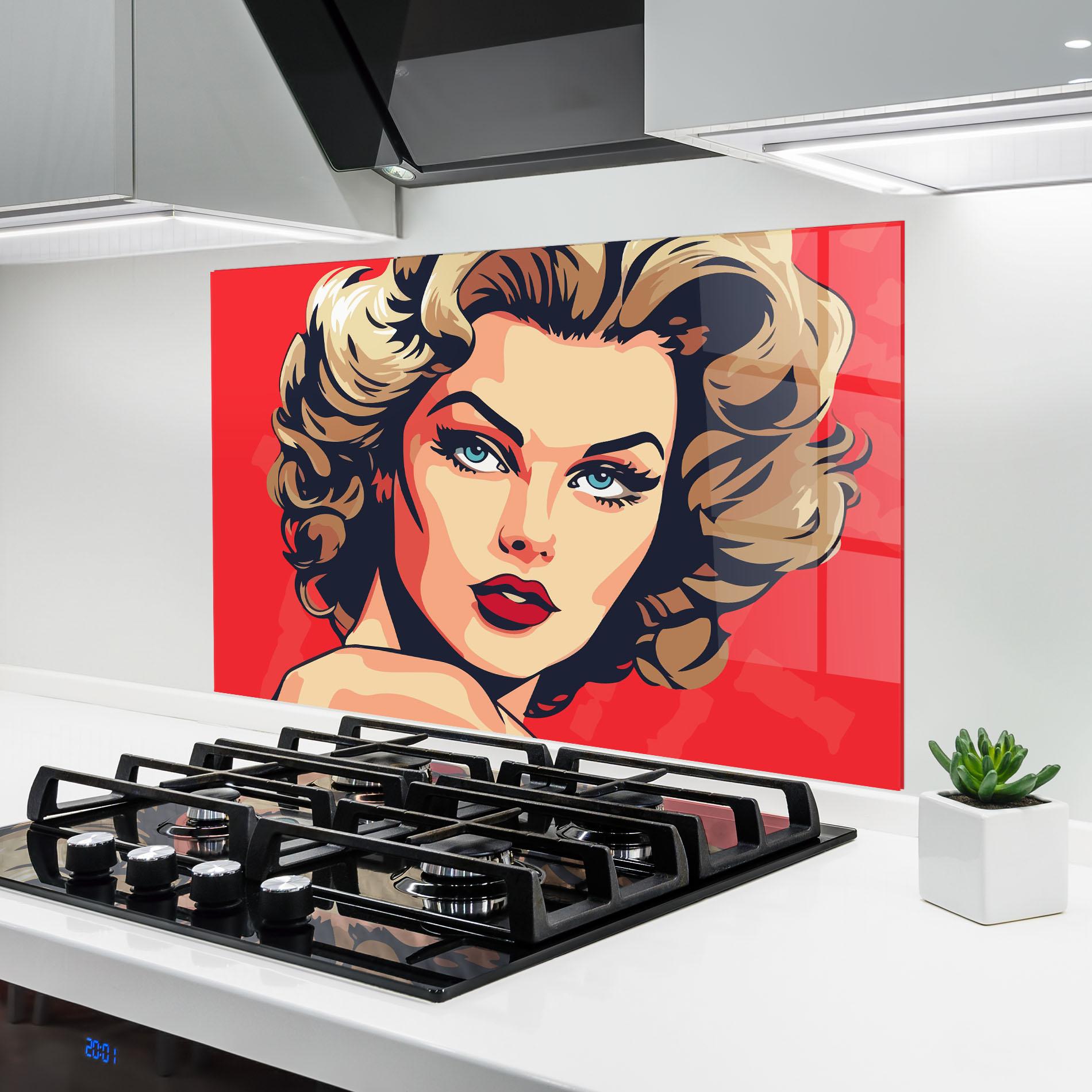 Konyhai üveg hátfal Blue Eyes Portrait mockup 6