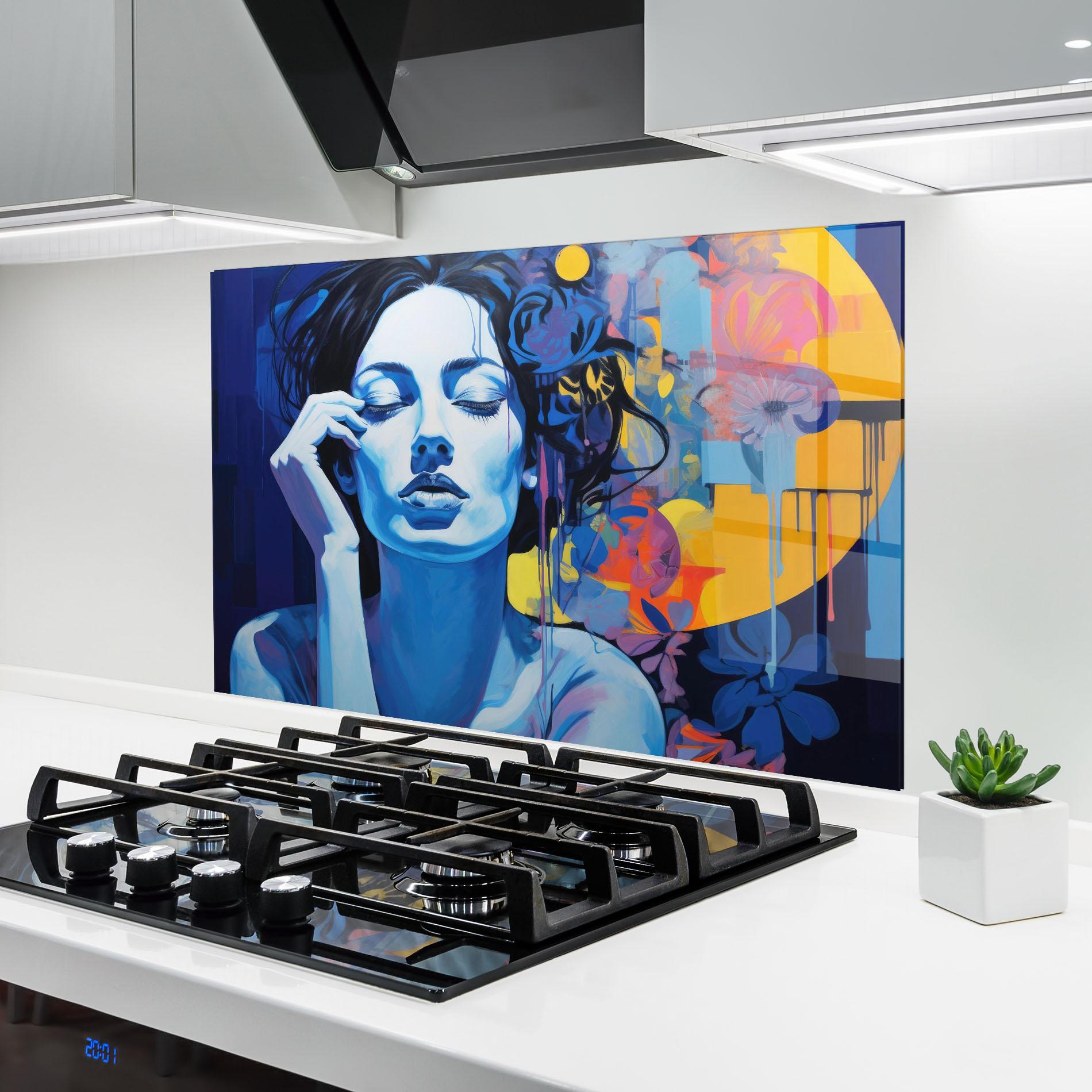 Konyhai üveg hátfal Photographic Blue Image mockup 6