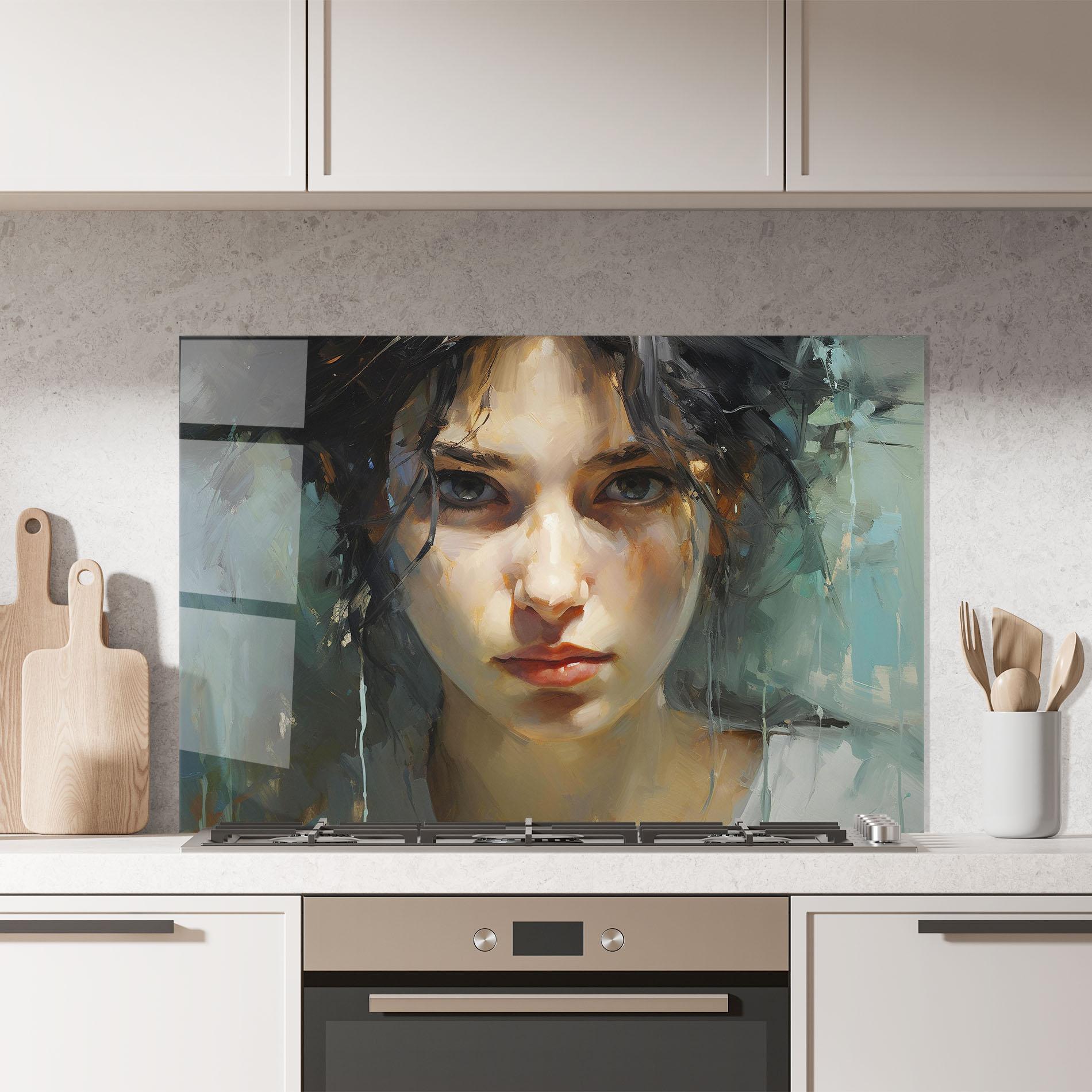 Konyhai üveg hátfal Intense Portrait mockup 7