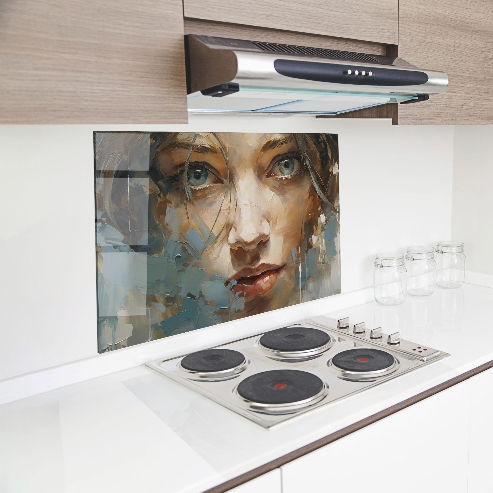 Konyhai üveg hátfal Expressive Portrait mockup 8