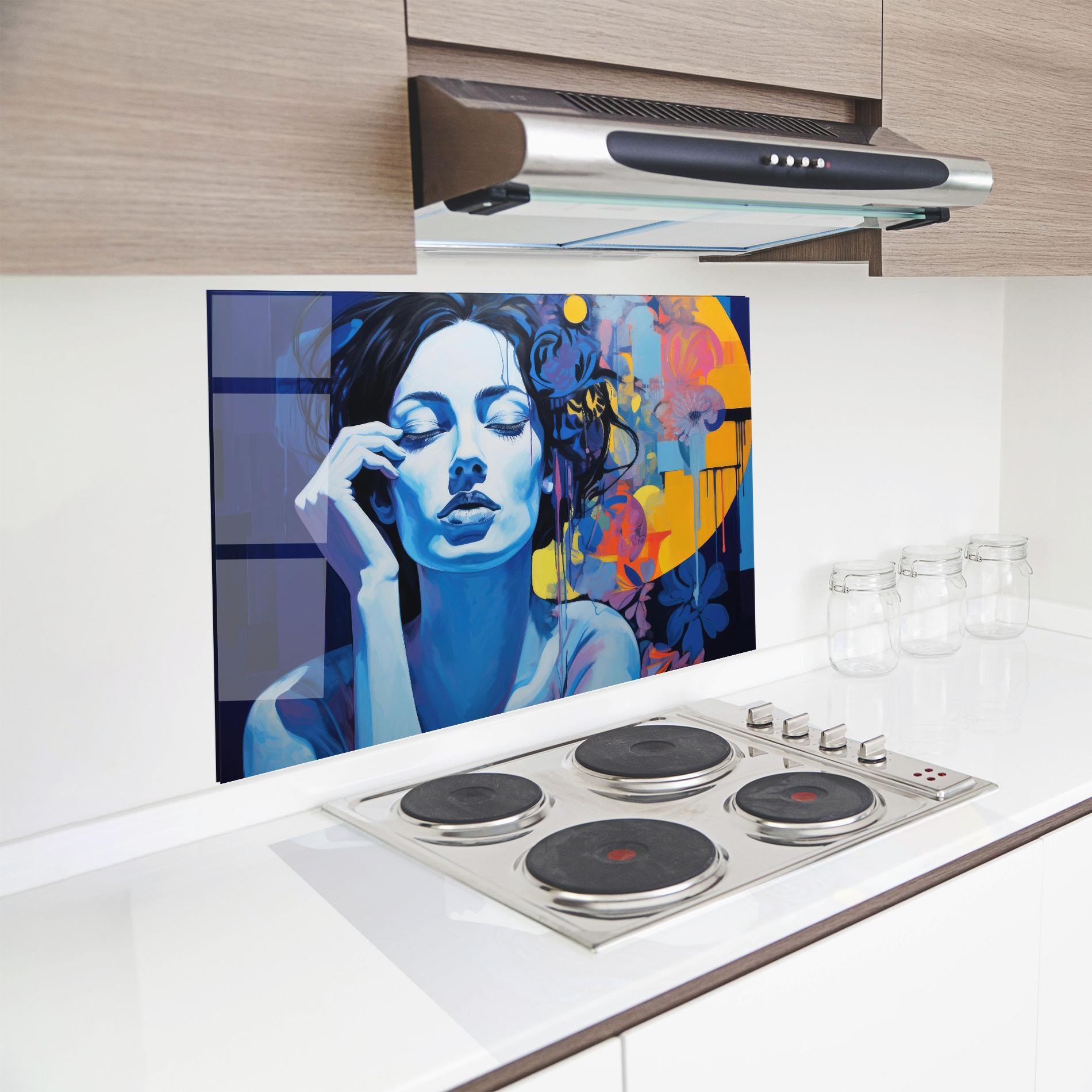 Konyhai üveg hátfal Photographic Blue Image mockup 8