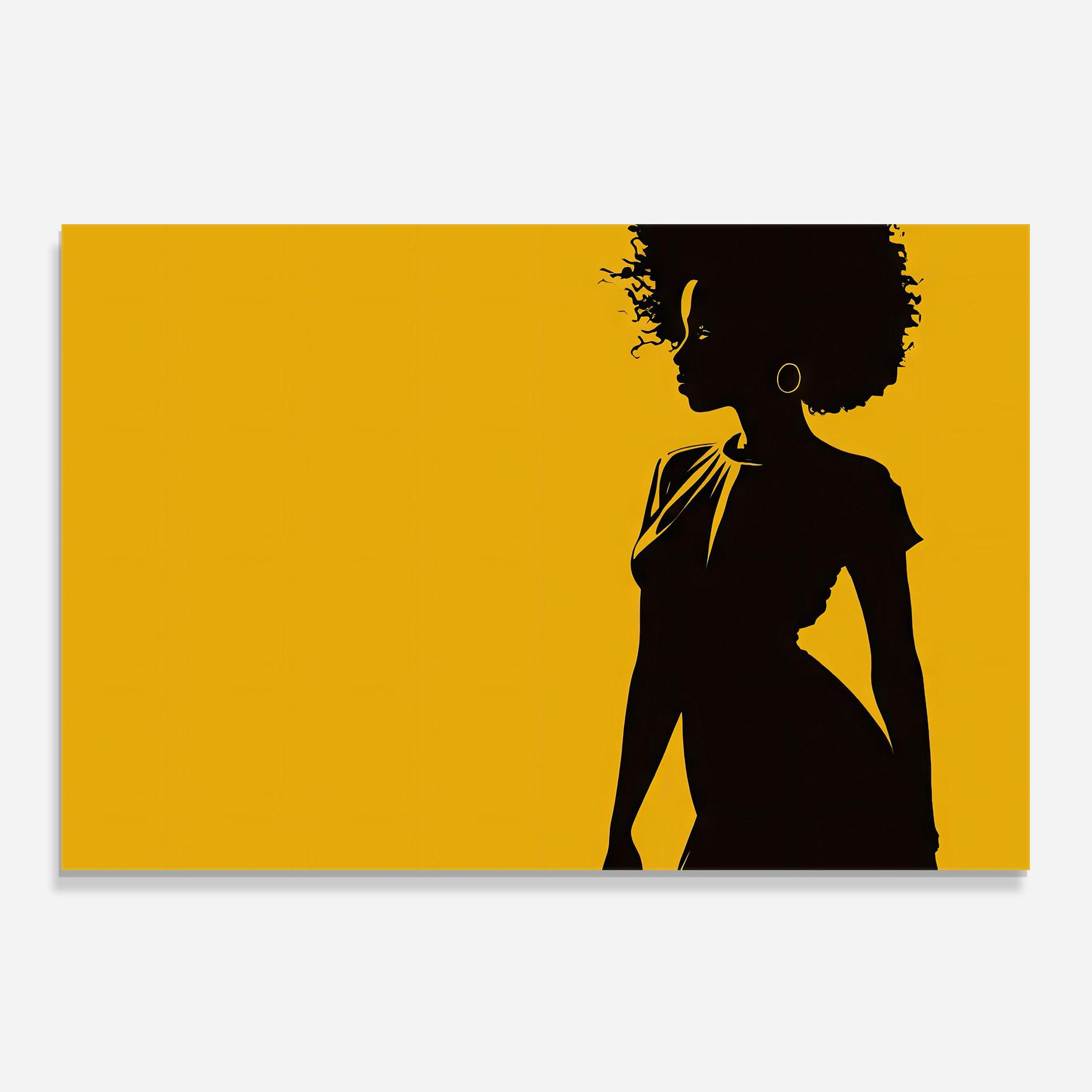 Konyhai üveg hátfal Afro Woman Shilouette mockup 0