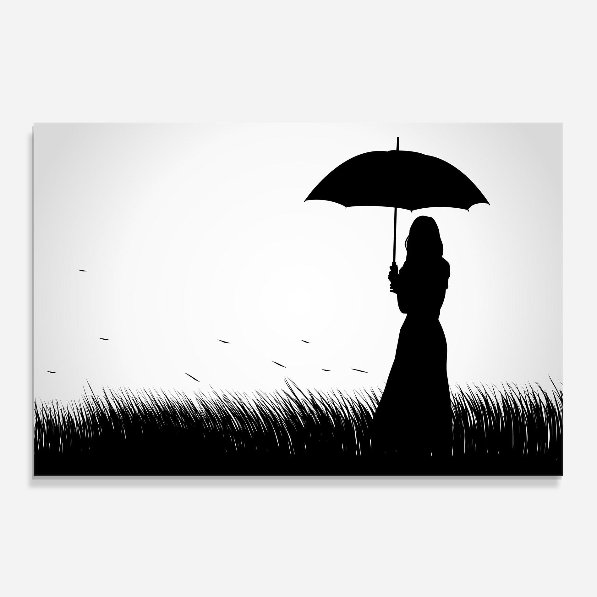 Konyhai üveg hátfal Umbrella Girl mockup 0