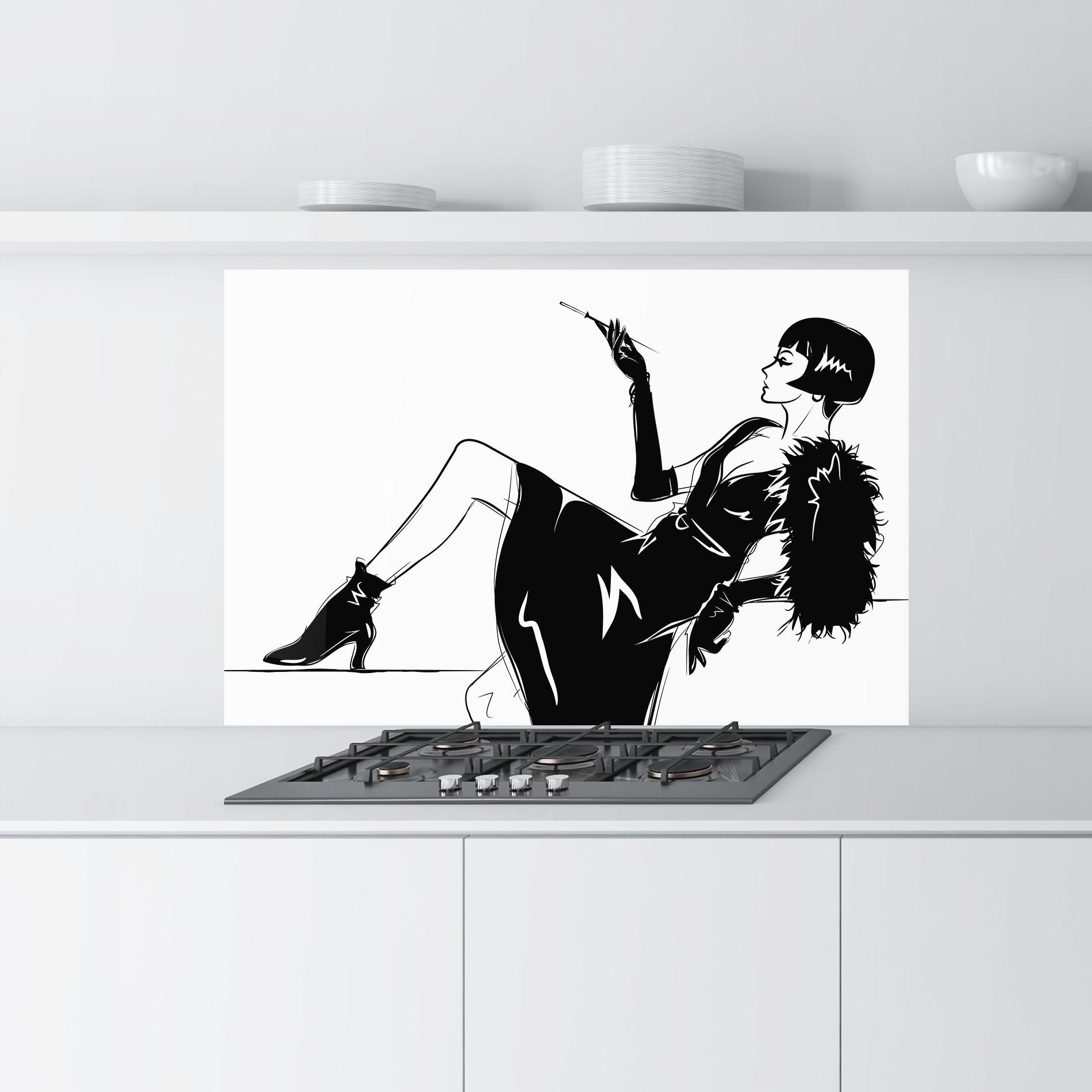 Konyhai üveg hátfal Fashion Shilouette mockup 9