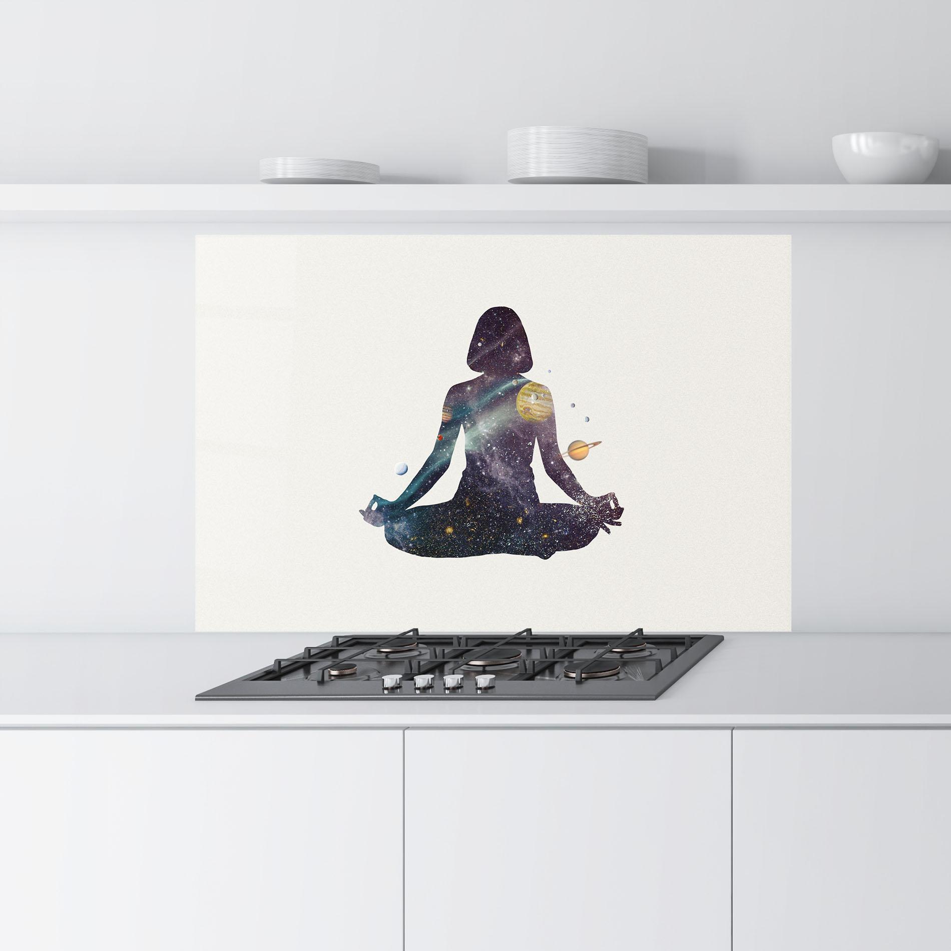 Konyhai üveg hátfal Galaxy Woman Shilouette mockup 9