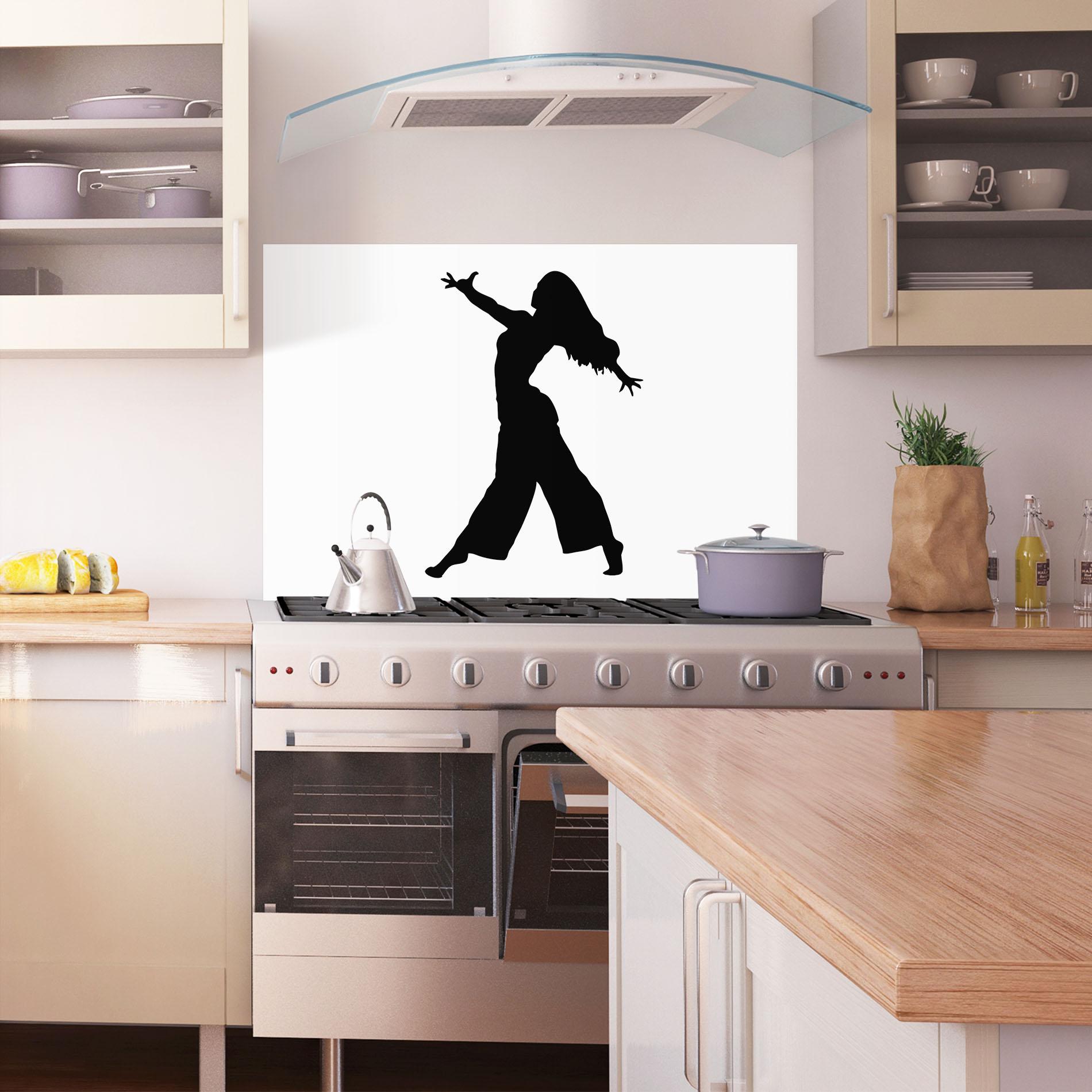 Konyhai üveg hátfal Dance Silhouette mockup 1