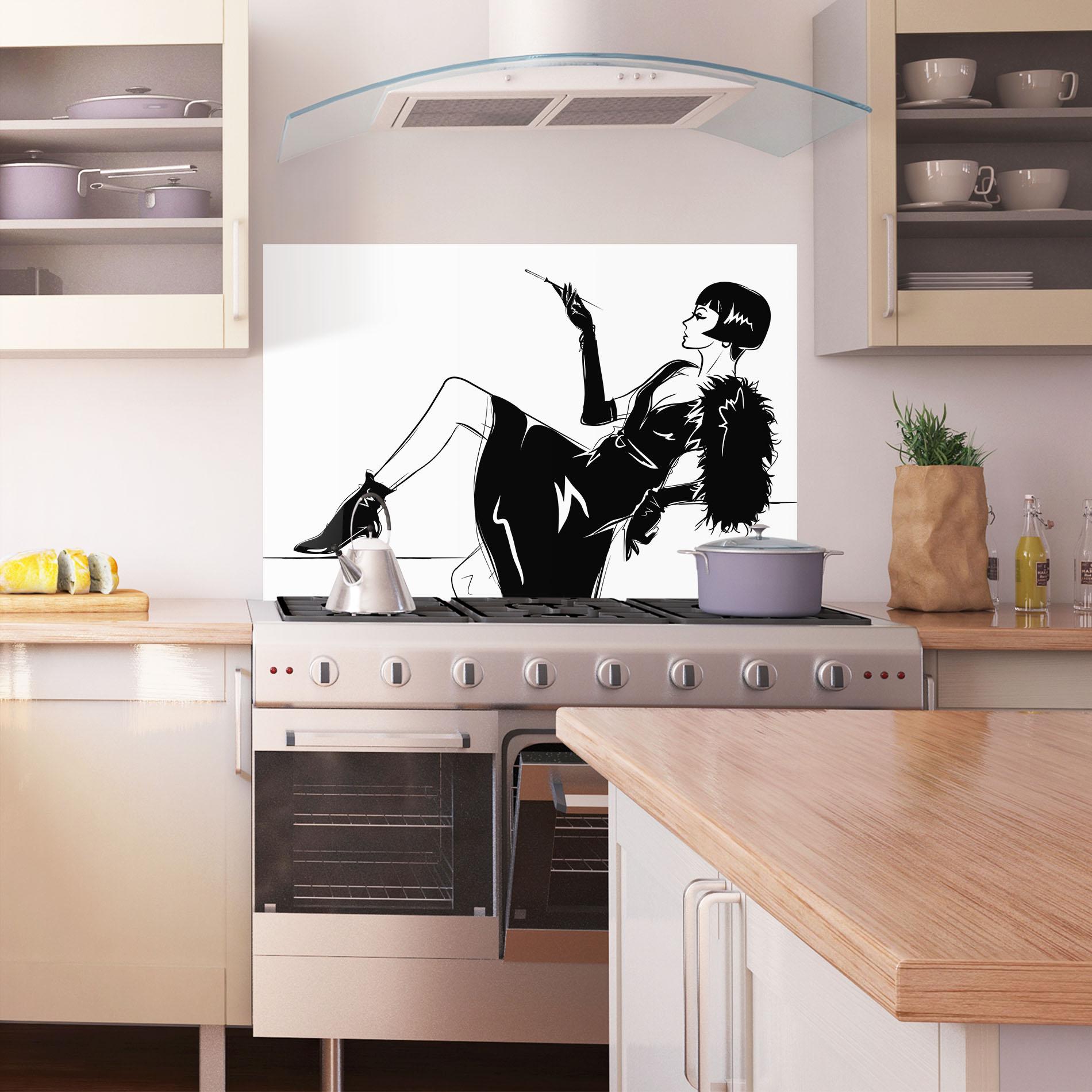 Konyhai üveg hátfal Fashion Shilouette mockup 1