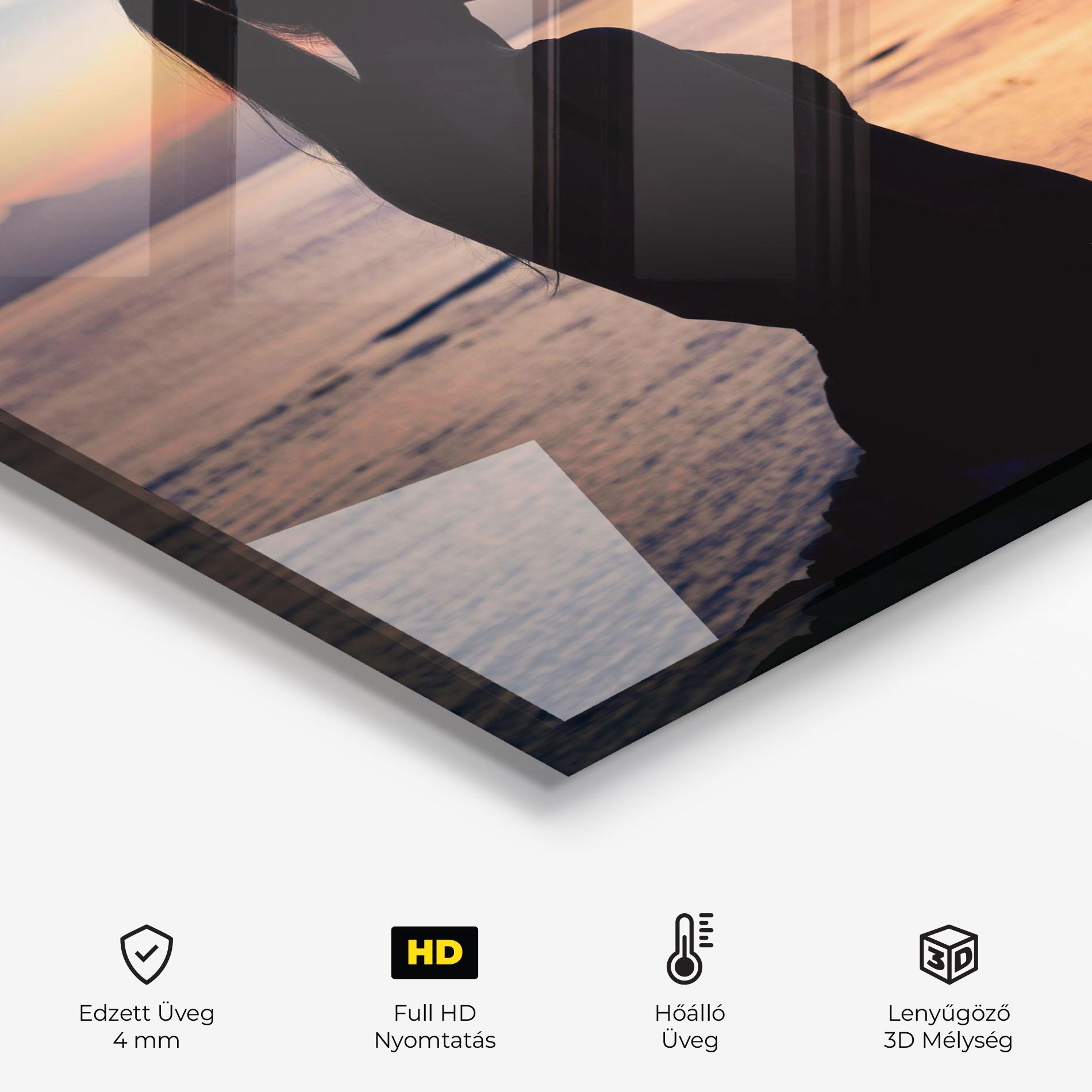 Konyhai üveg hátfal Beach Pretty View mockup 2