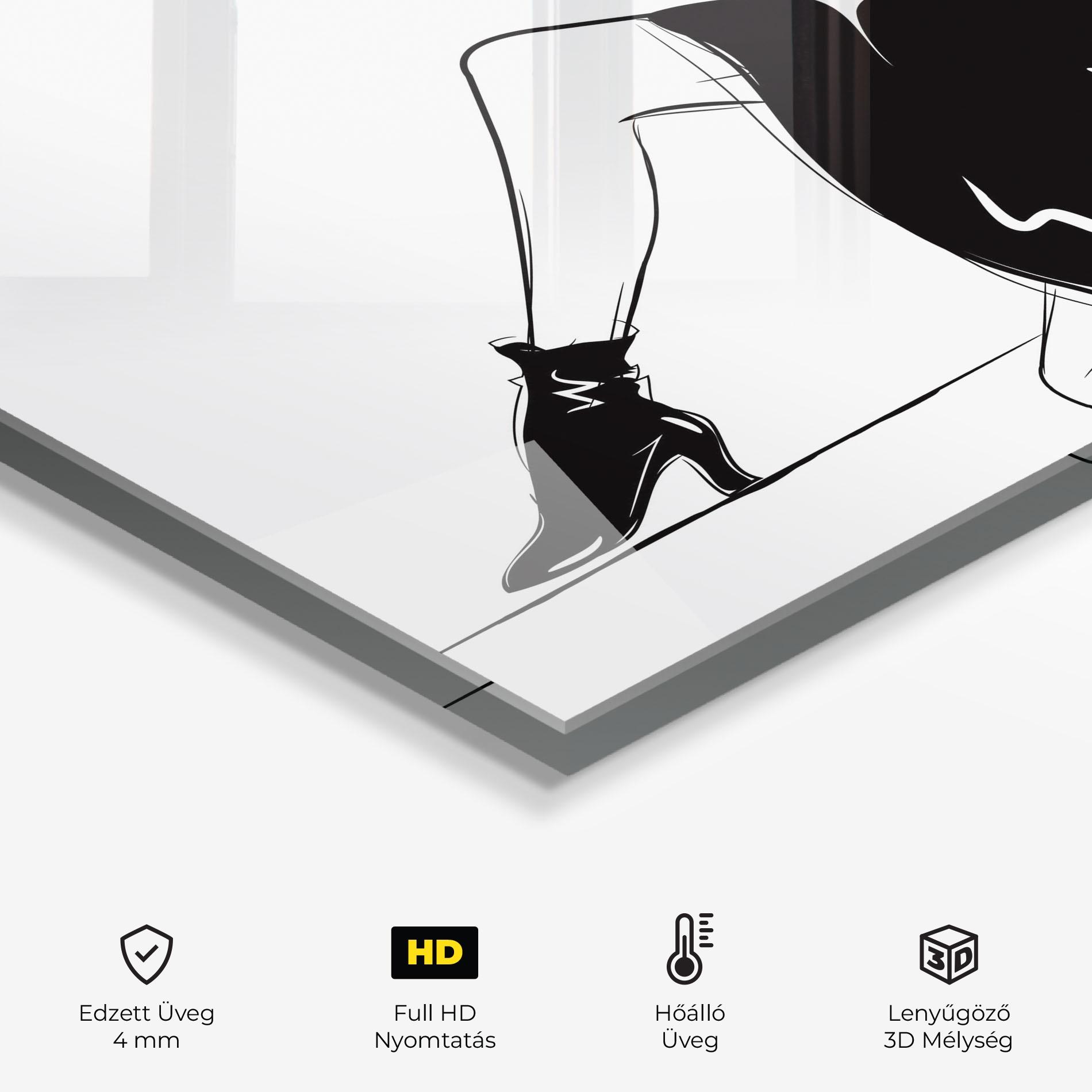 Konyhai üveg hátfal Fashion Shilouette mockup 2