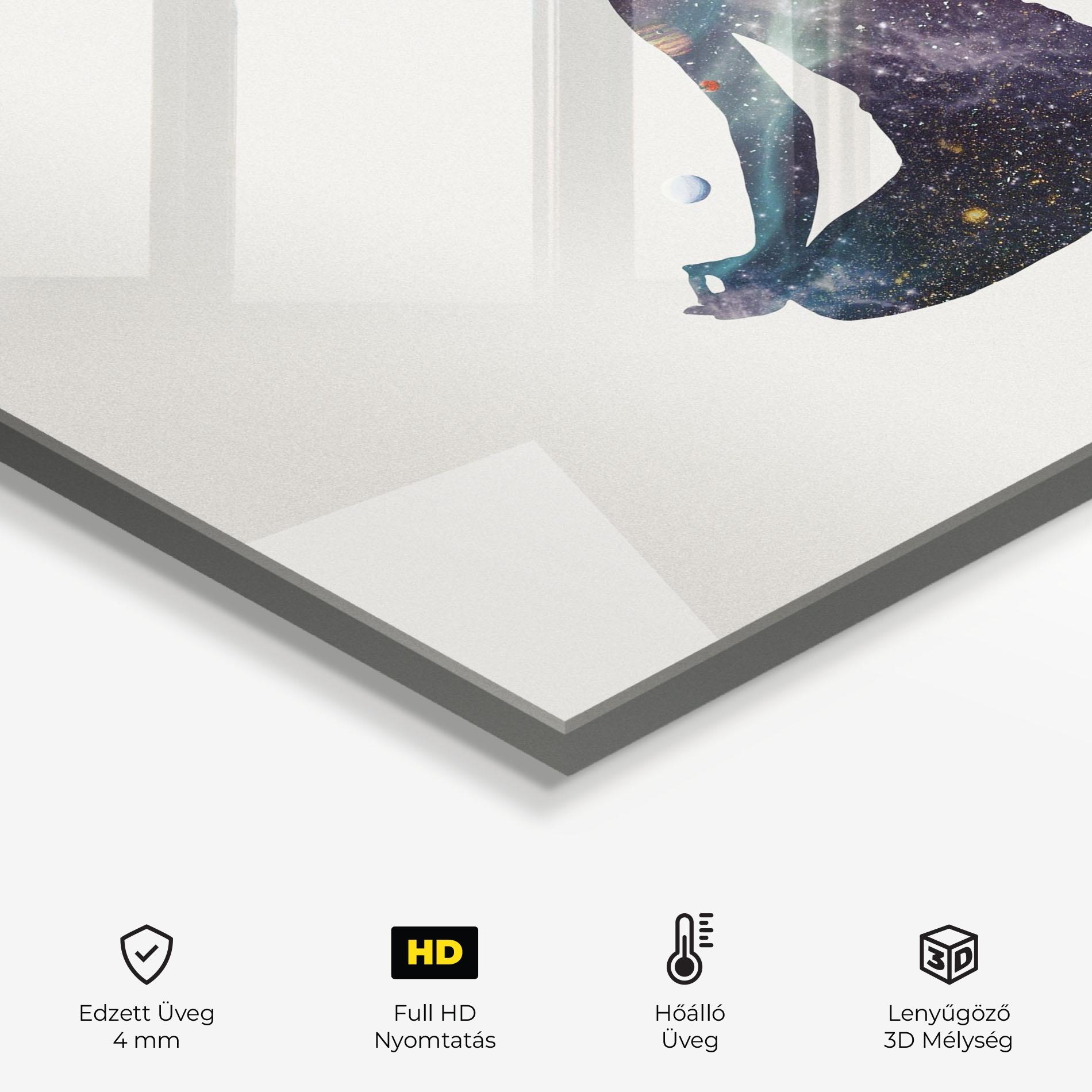 Konyhai üveg hátfal Galaxy Woman Shilouette mockup 2