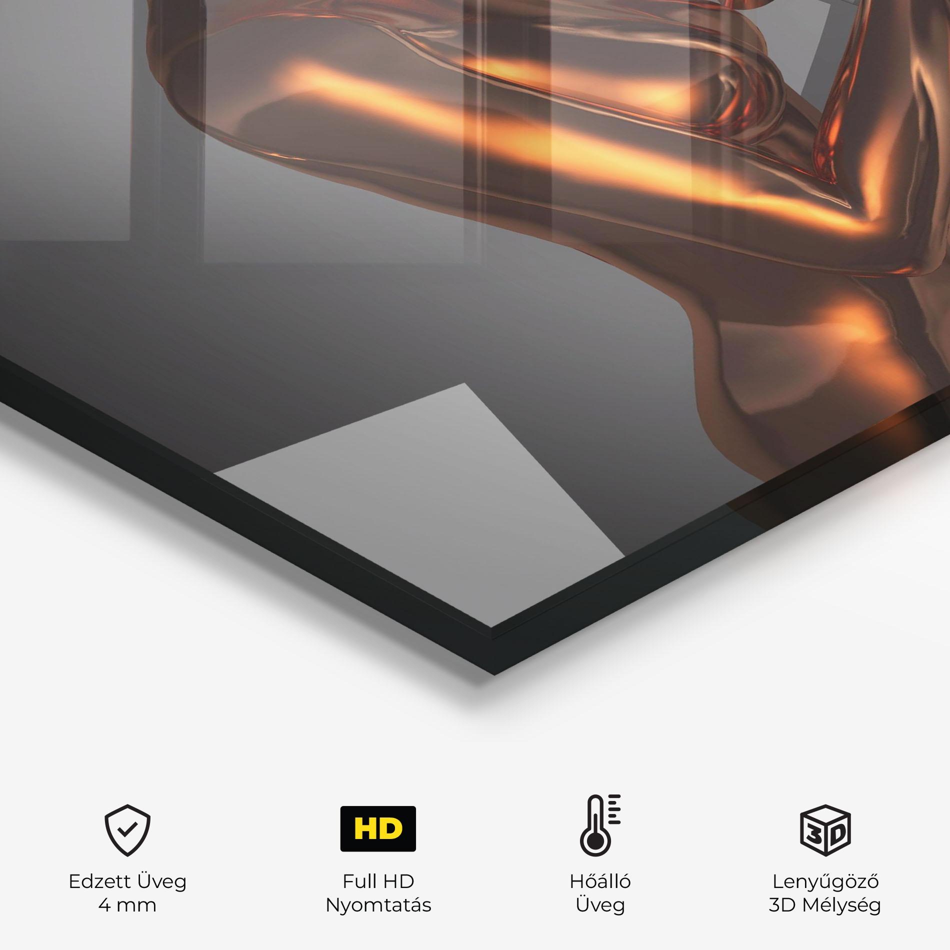 Konyhai üveg hátfal Gold Silver Couple mockup 2