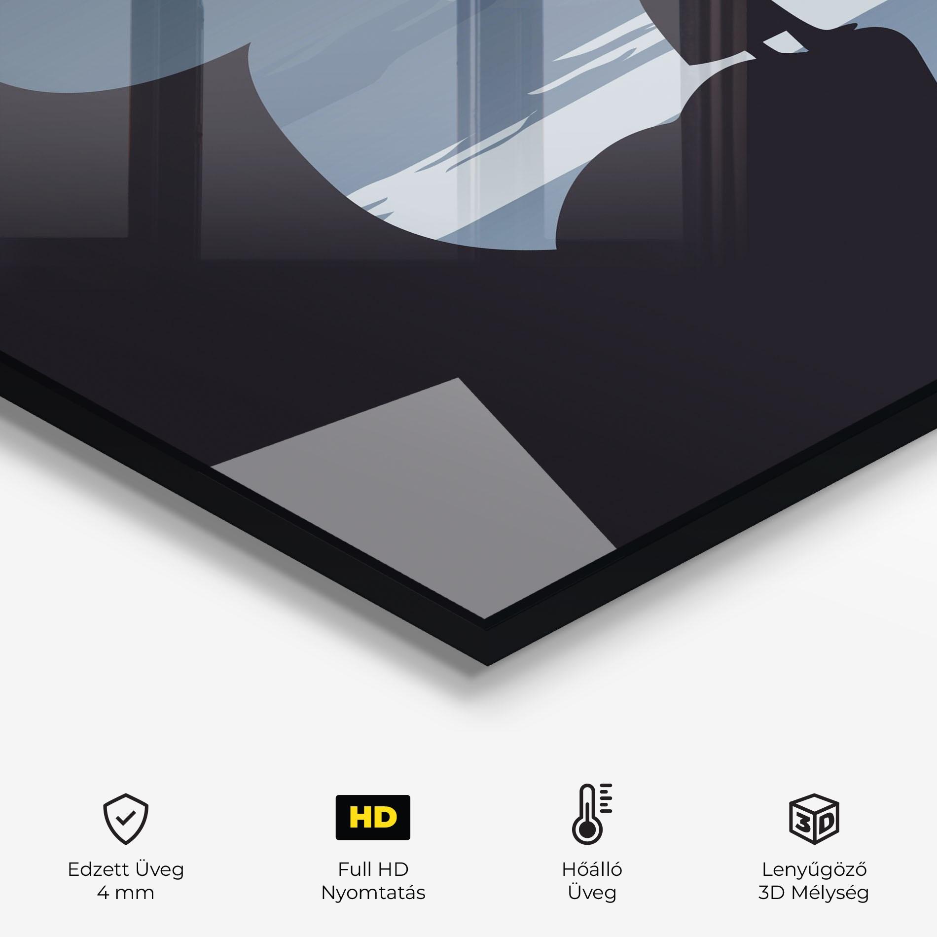 Konyhai üveg hátfal Little Girl Birds mockup 2