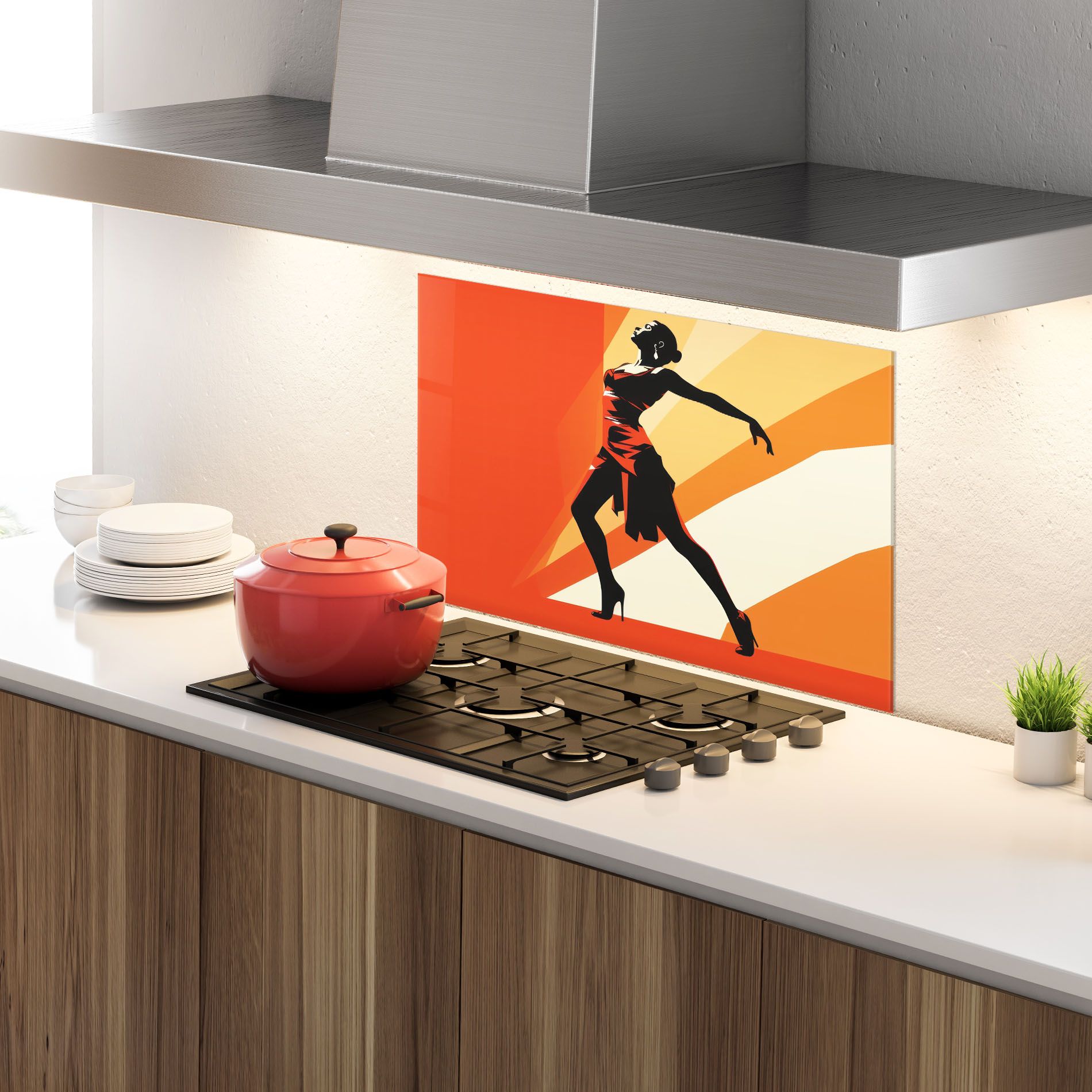 Red Dress Shilouette mockup 4