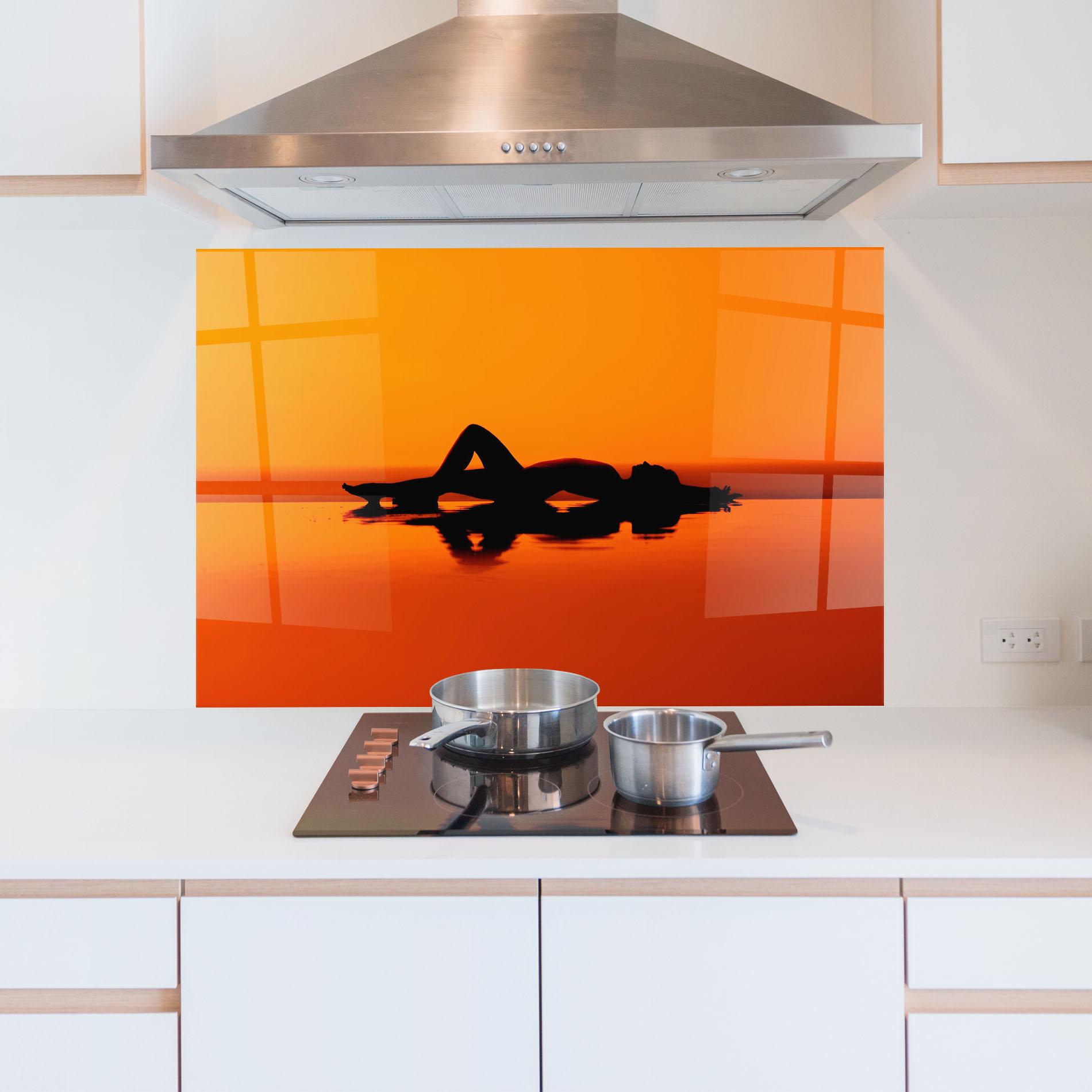 Konyhai üveg hátfal Pool Sunset mockup 5