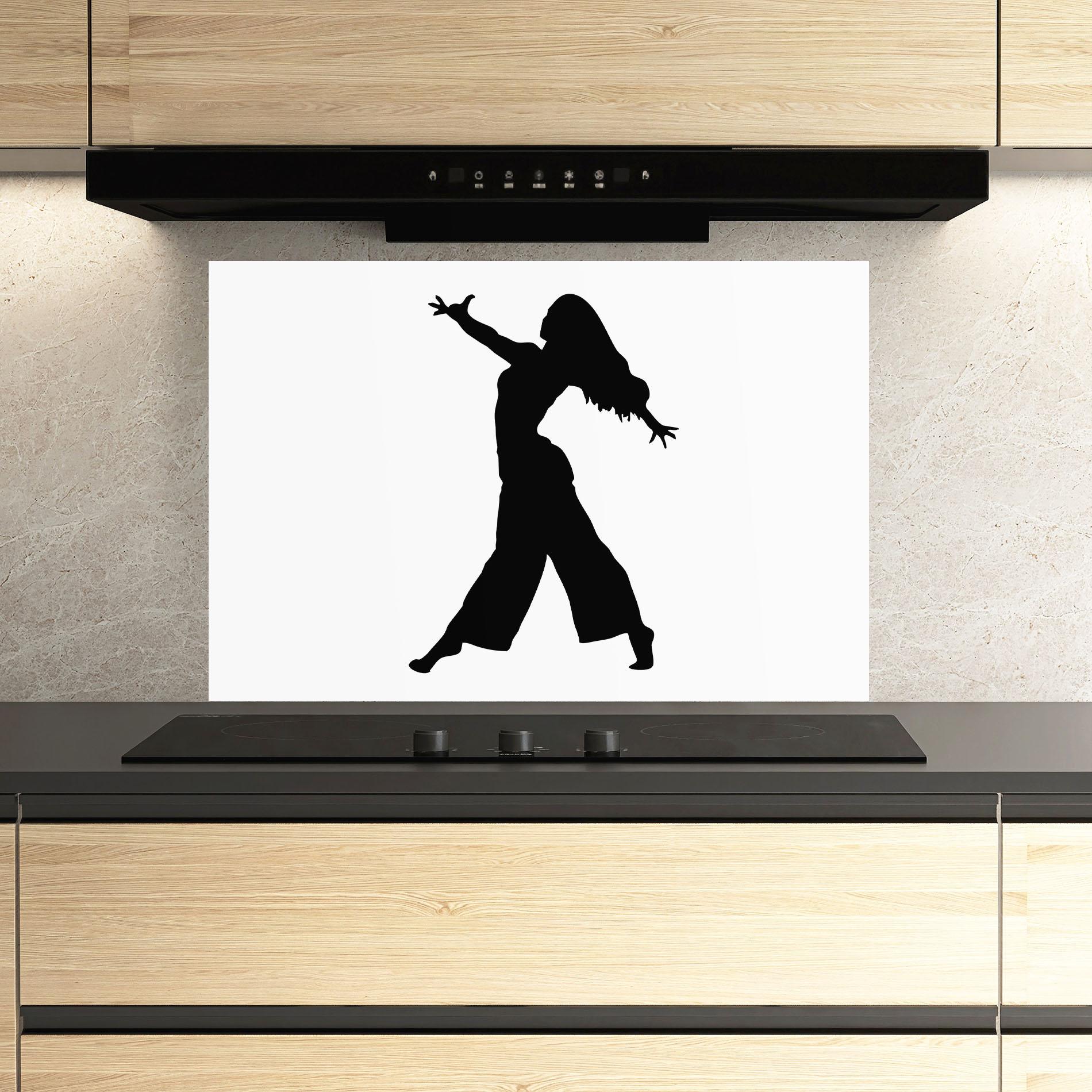 Konyhai üveg hátfal Dance Silhouette mockup 3