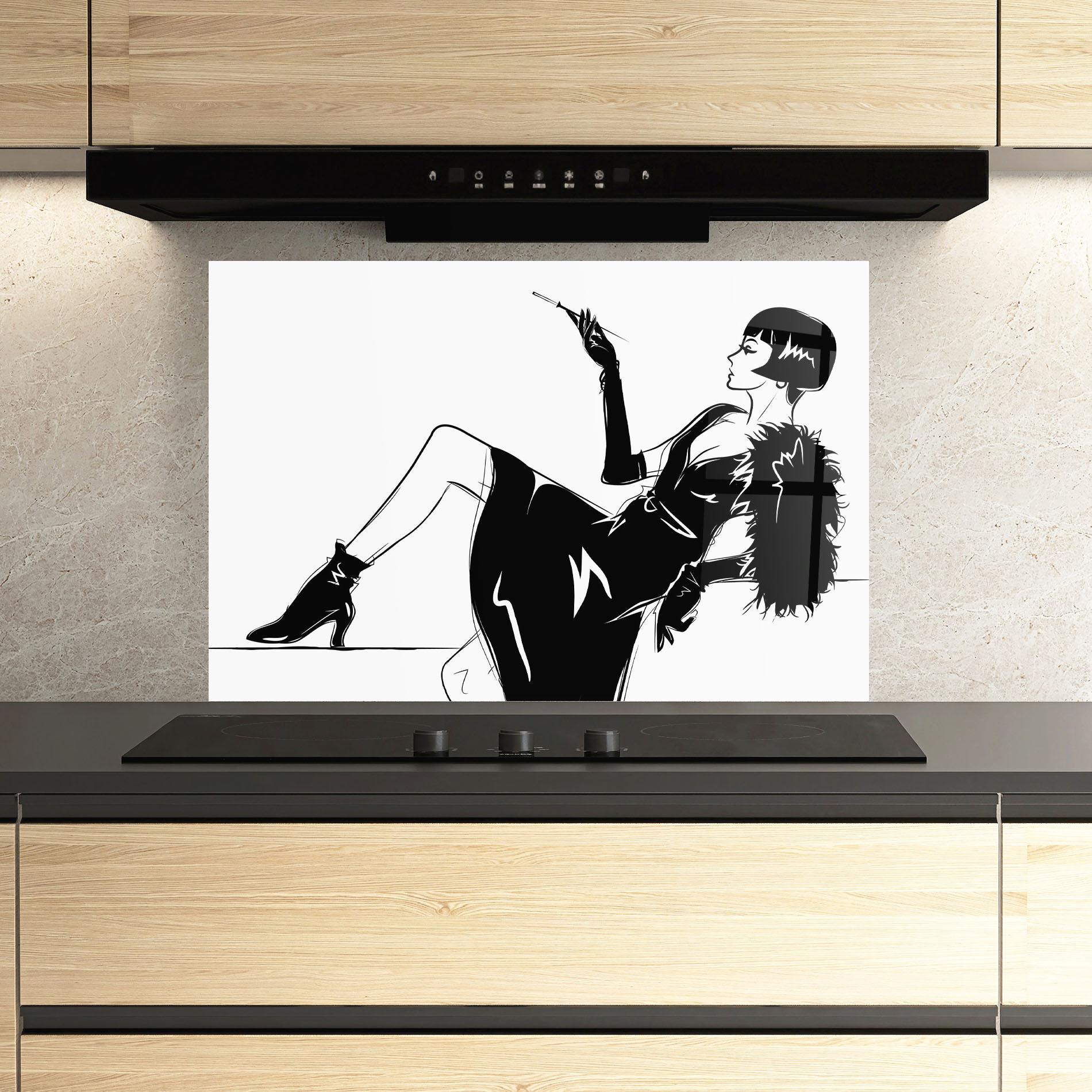 Konyhai üveg hátfal Fashion Shilouette mockup 3