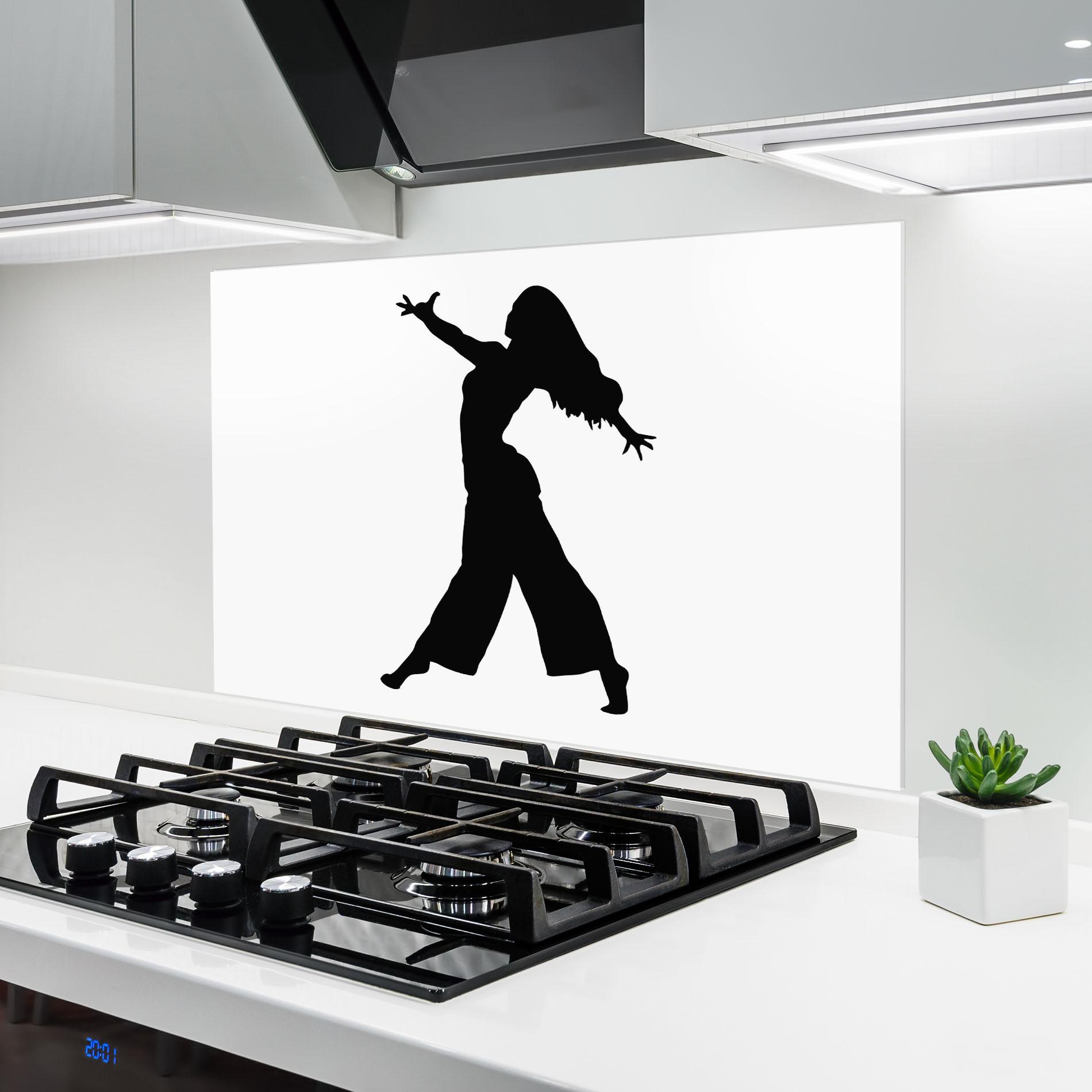 Konyhai üveg hátfal Dance Silhouette mockup 6