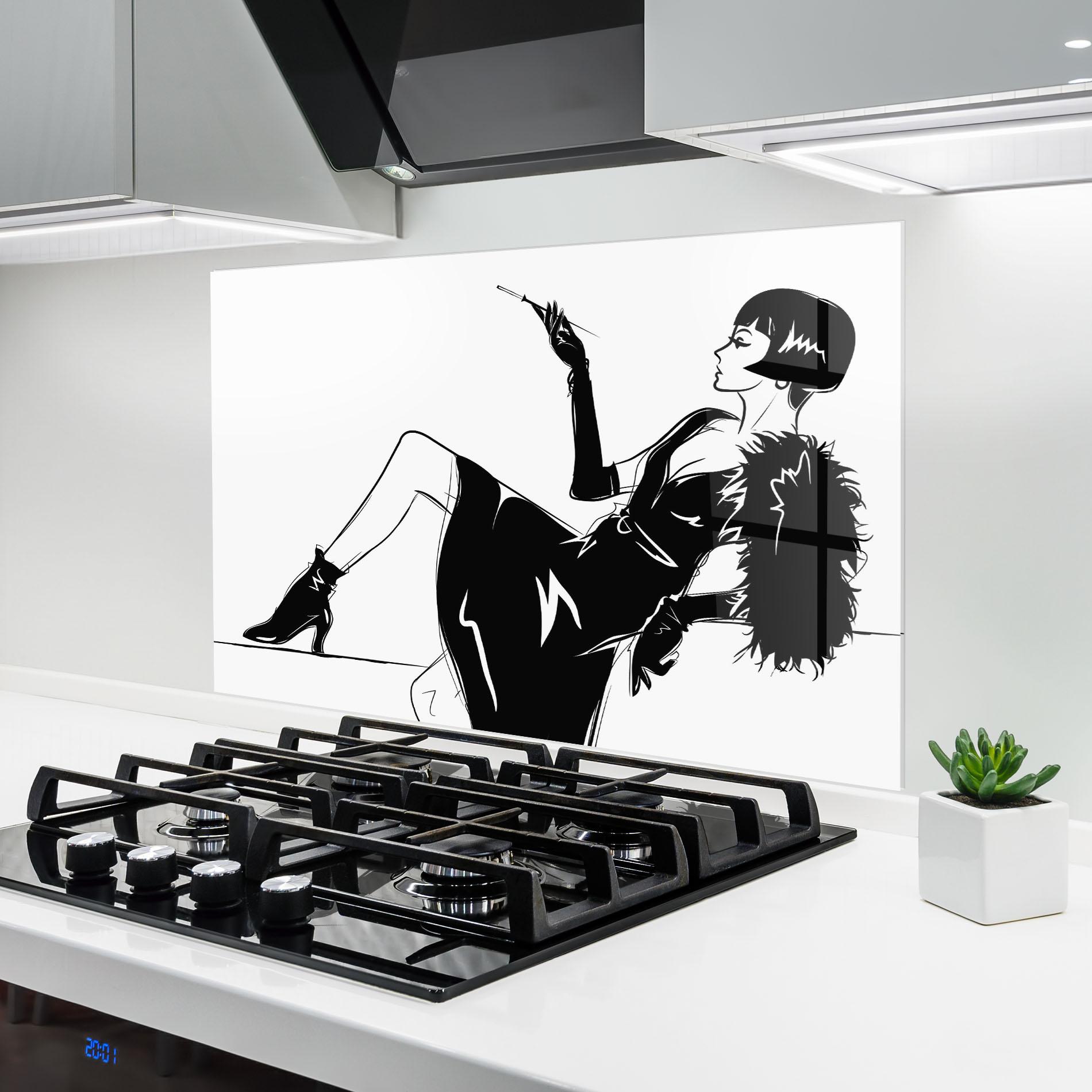 Konyhai üveg hátfal Fashion Shilouette mockup 6