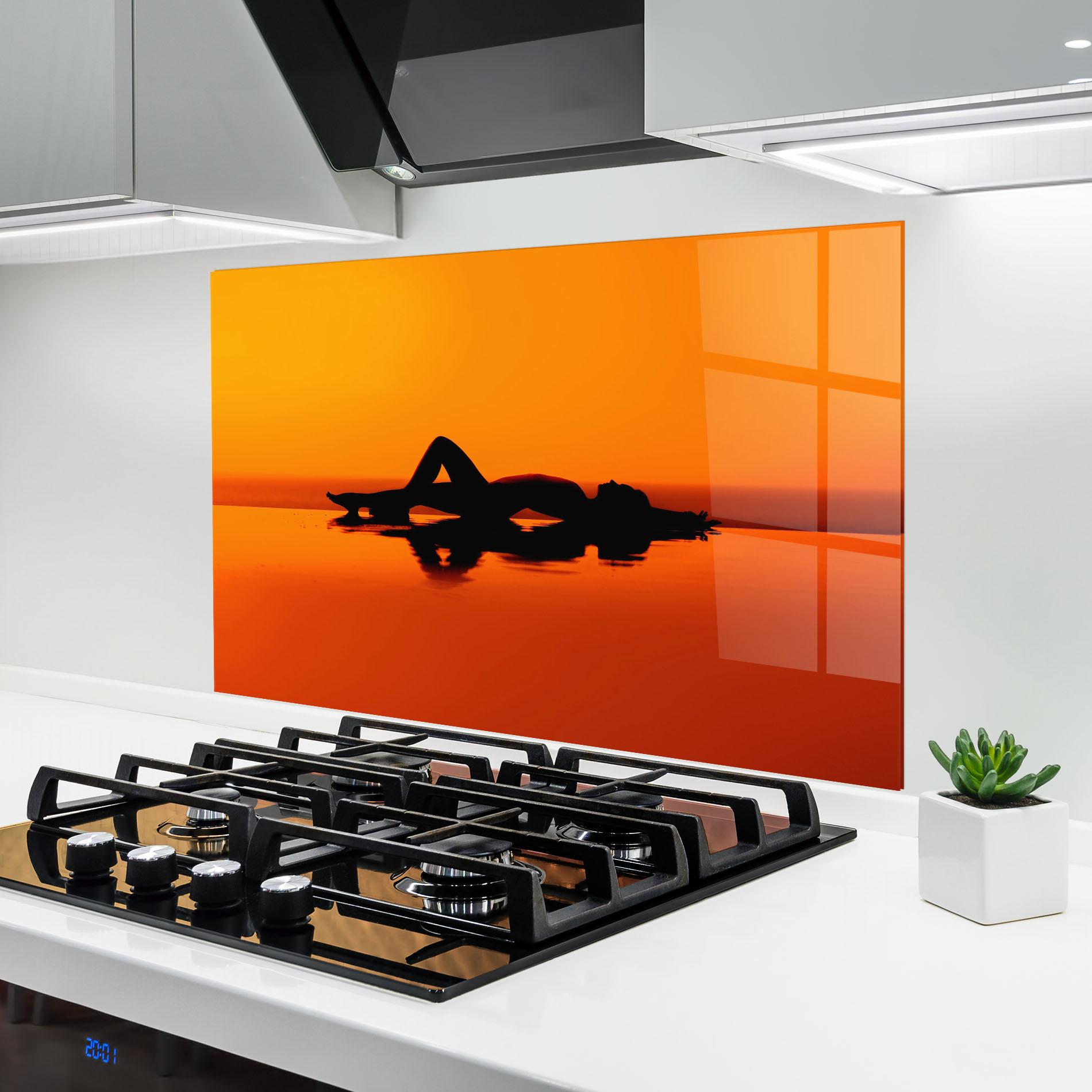 Konyhai üveg hátfal Pool Sunset mockup 6