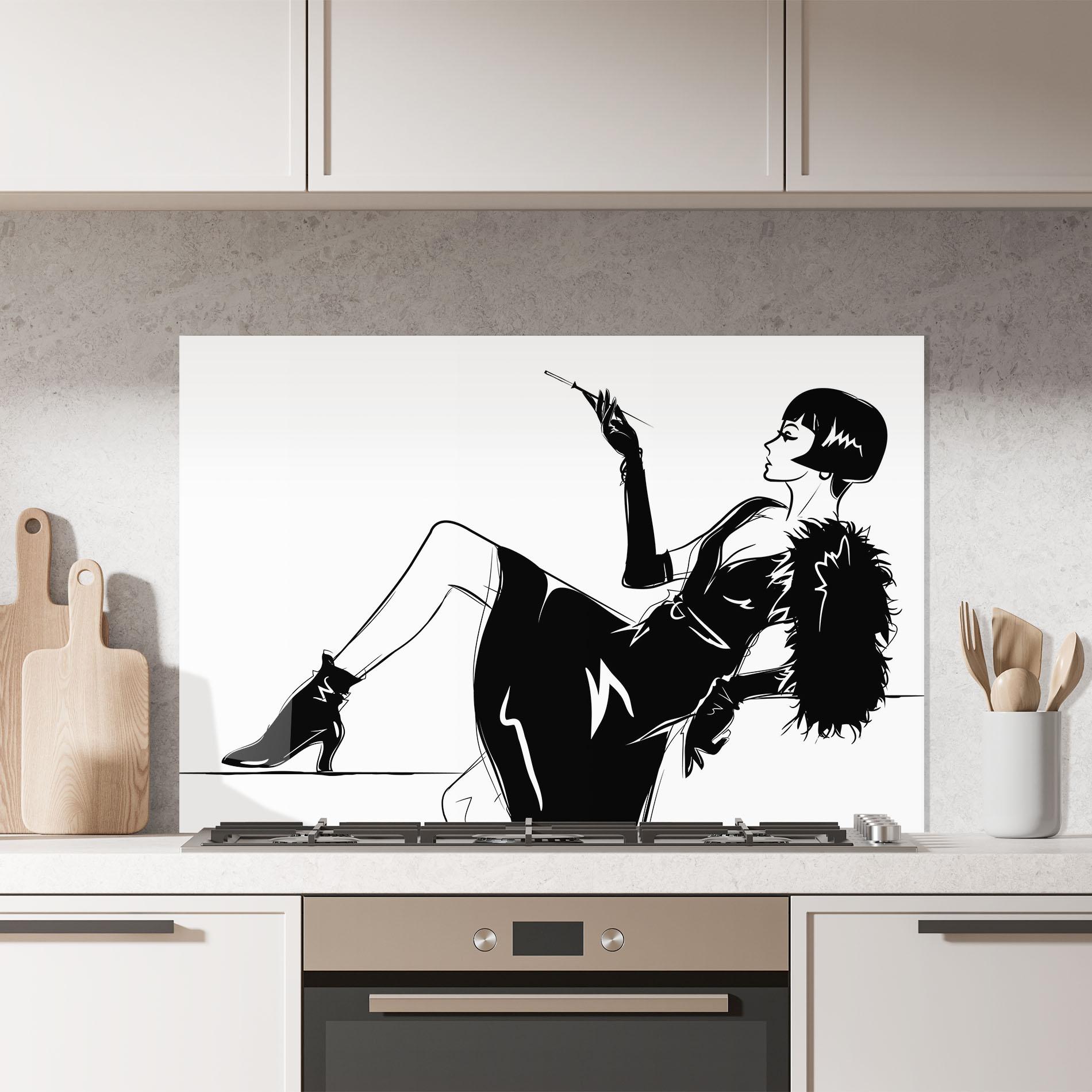 Konyhai üveg hátfal Fashion Shilouette mockup 7