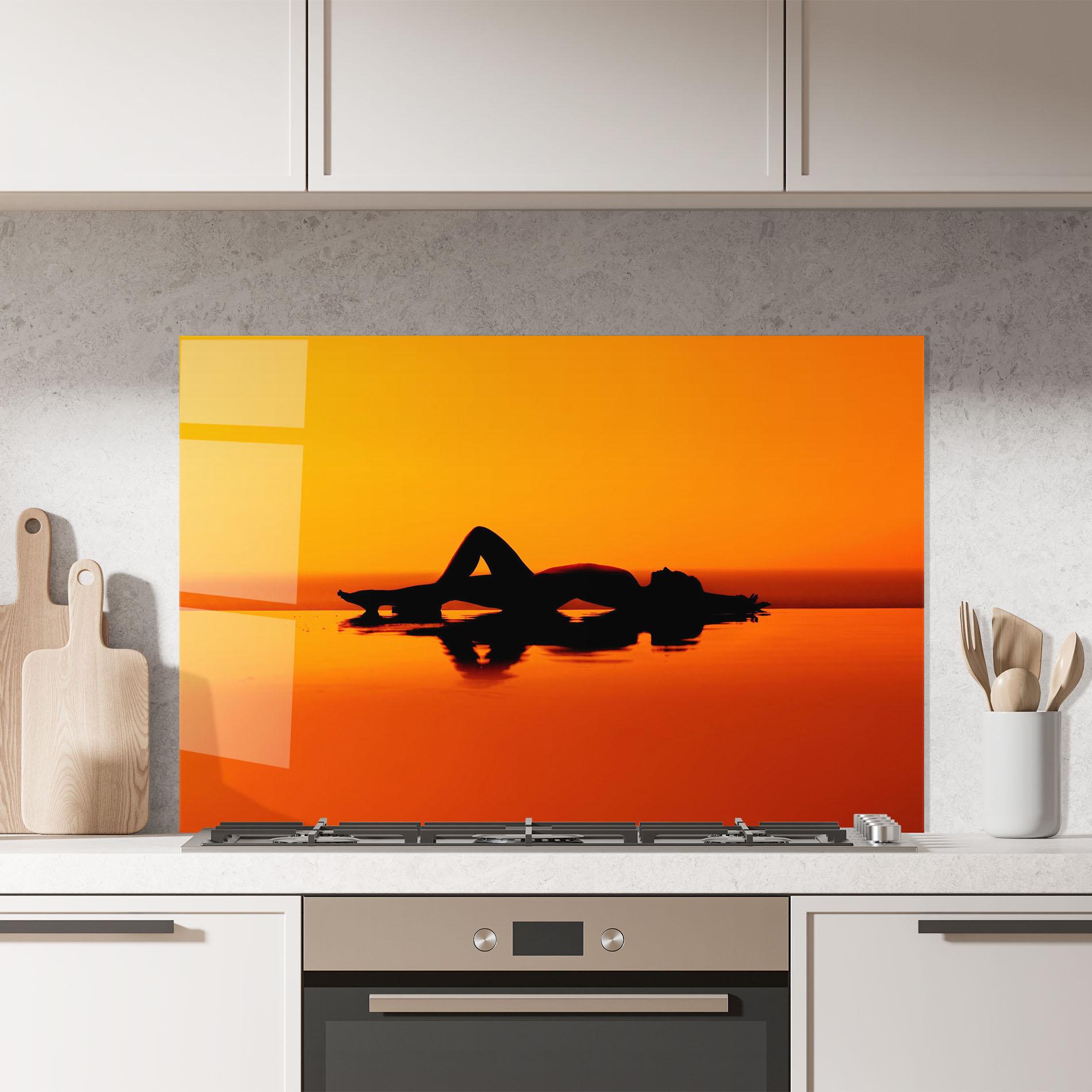 Konyhai üveg hátfal Pool Sunset mockup 7