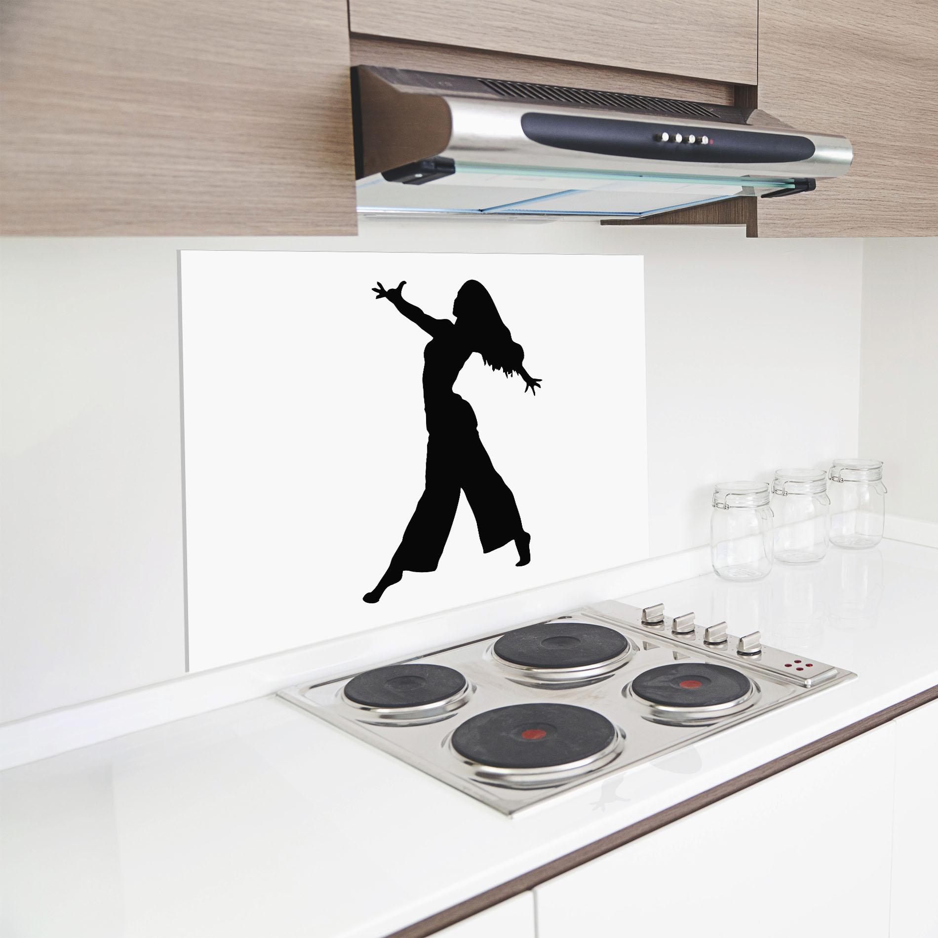 Konyhai üveg hátfal Dance Silhouette mockup 8