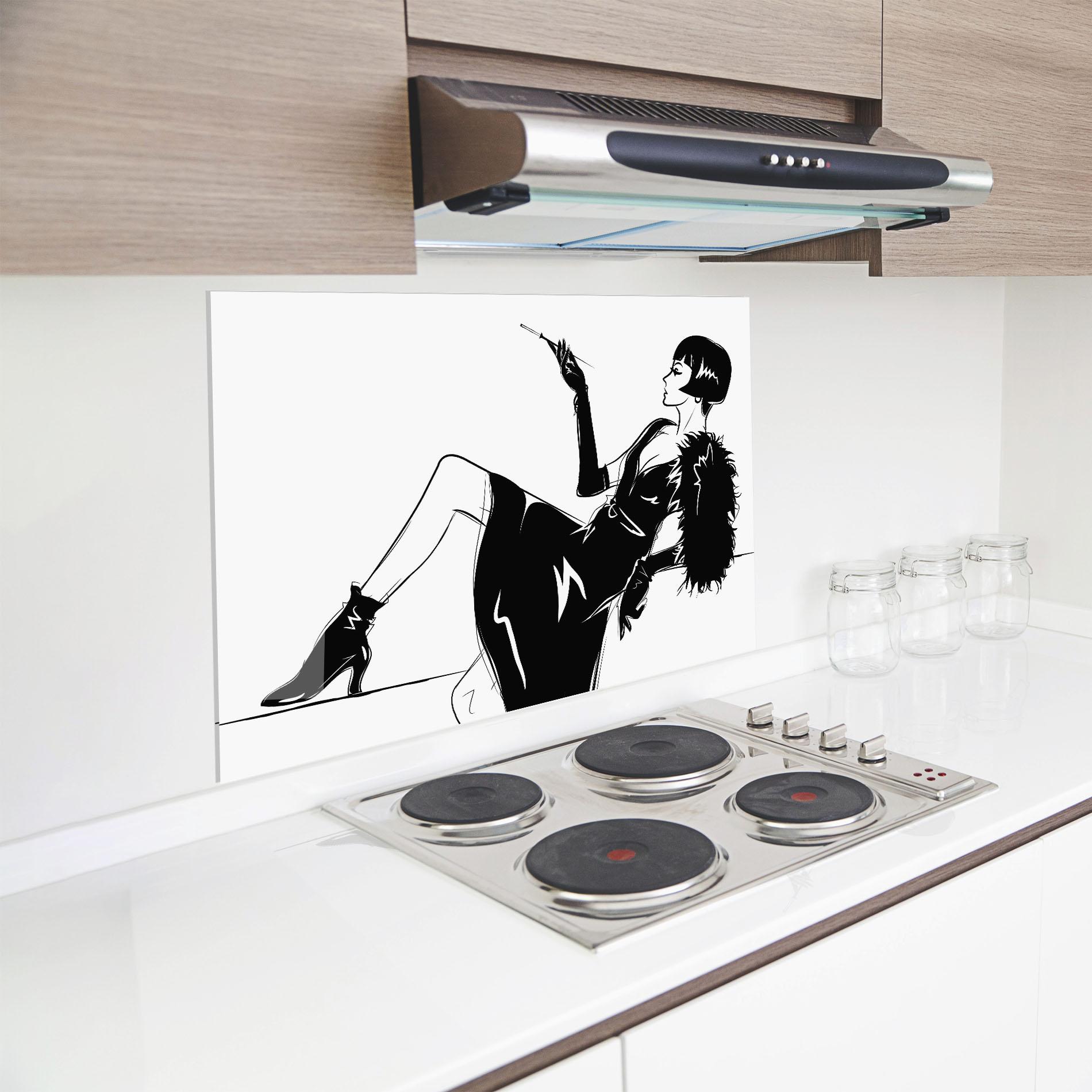 Konyhai üveg hátfal Fashion Shilouette mockup 8