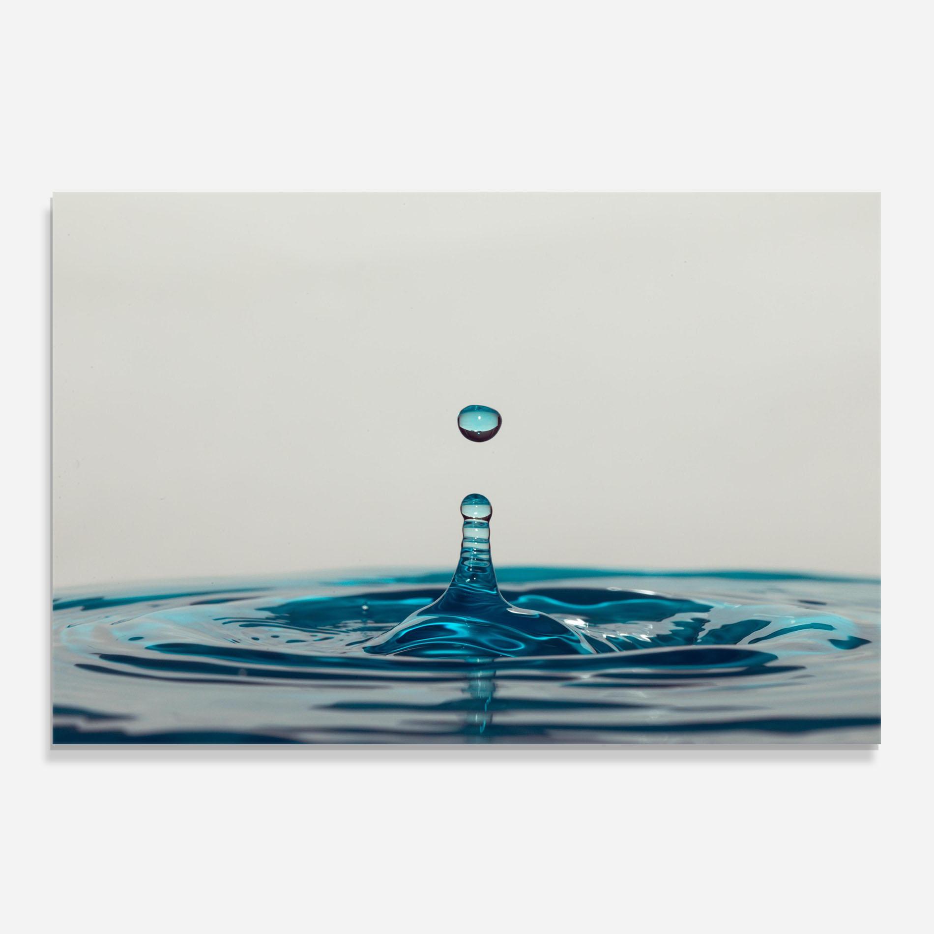 Konyhai üveg hátfal Blue Water Drop mockup 0