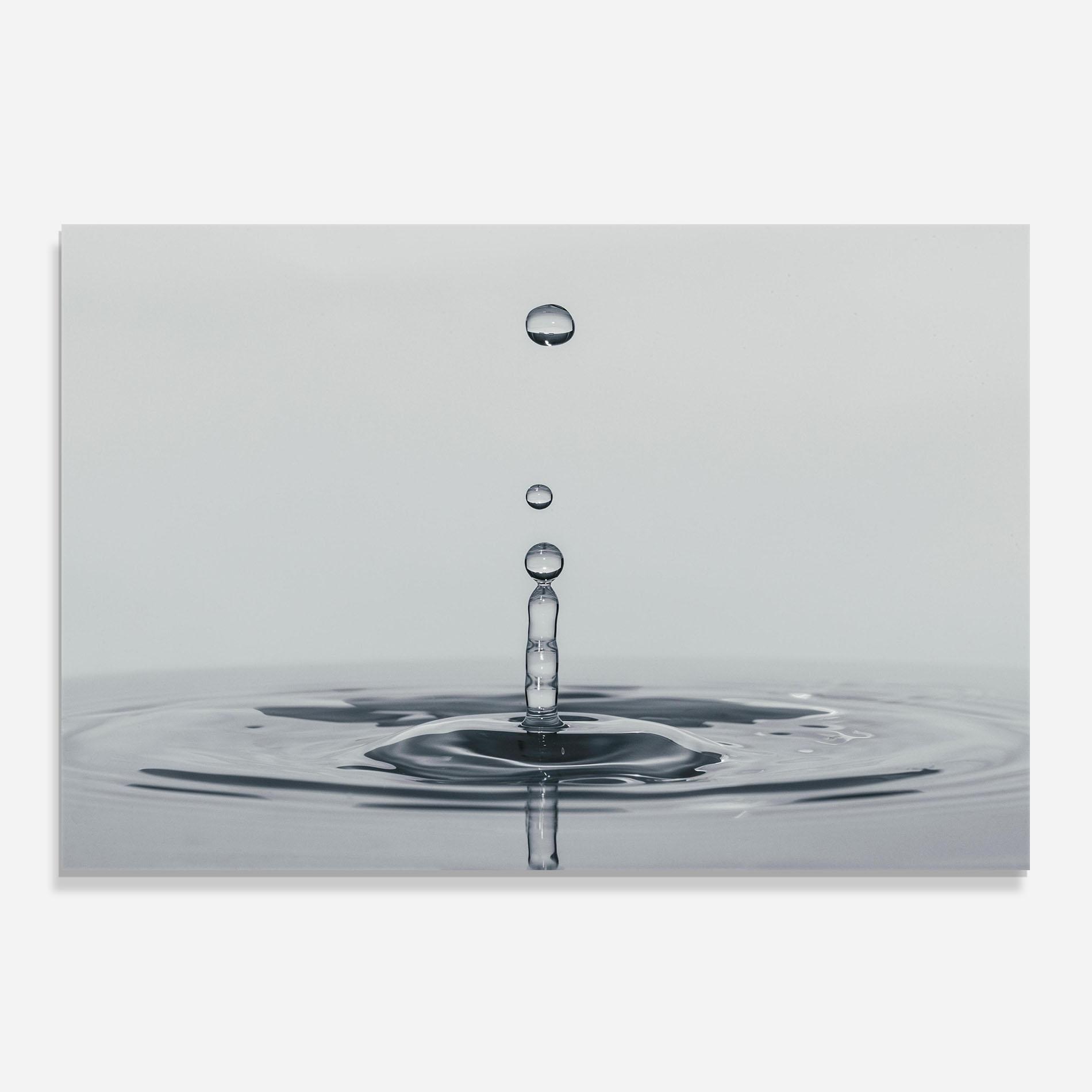 Konyhai üveg hátfal Grey Water Drop mockup 0