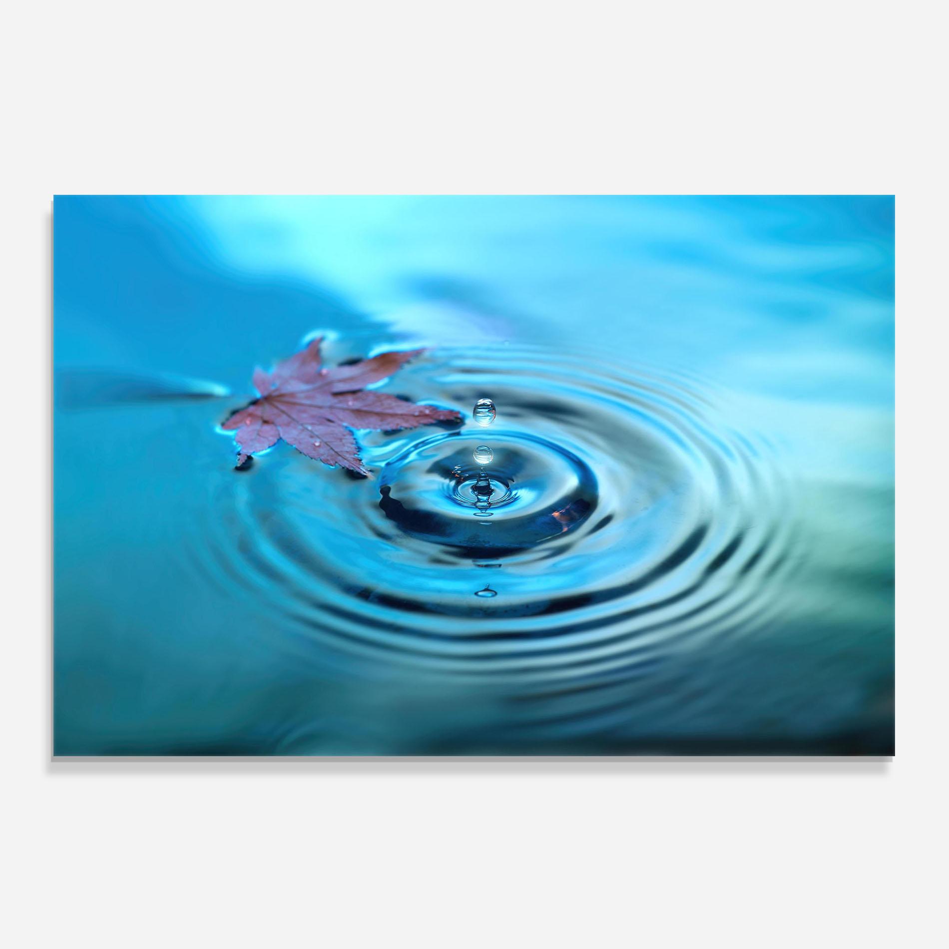 Konyhai üveg hátfal Red Leaf Floating mockup 0