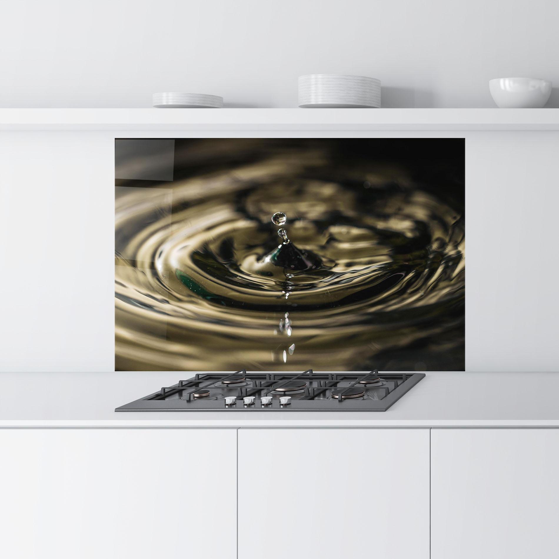 Konyhai üveg hátfal Brown Water Drop mockup 9