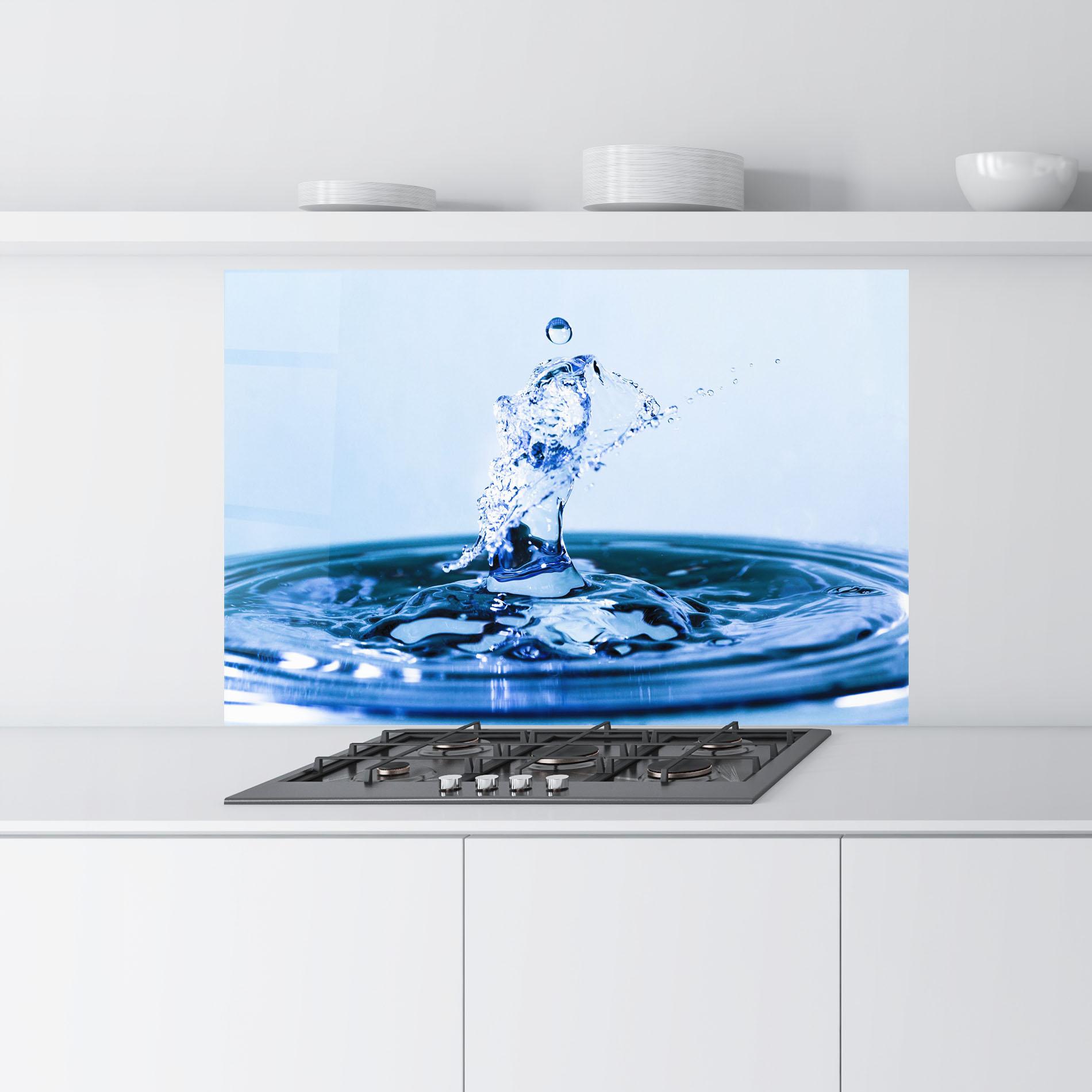Konyhai üveg hátfal Clear Water Splash mockup 9