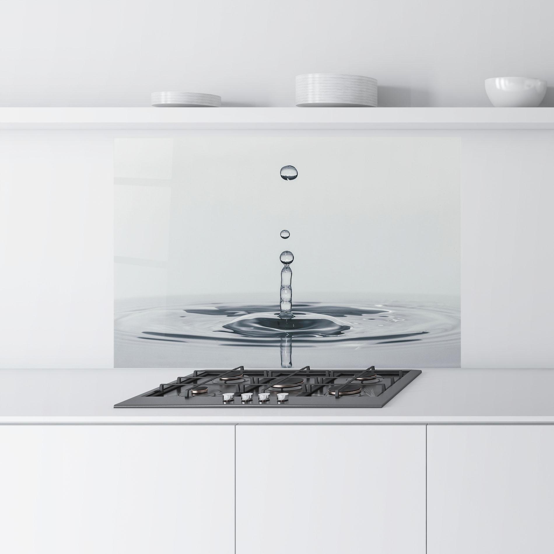 Konyhai üveg hátfal Grey Water Drop mockup 9