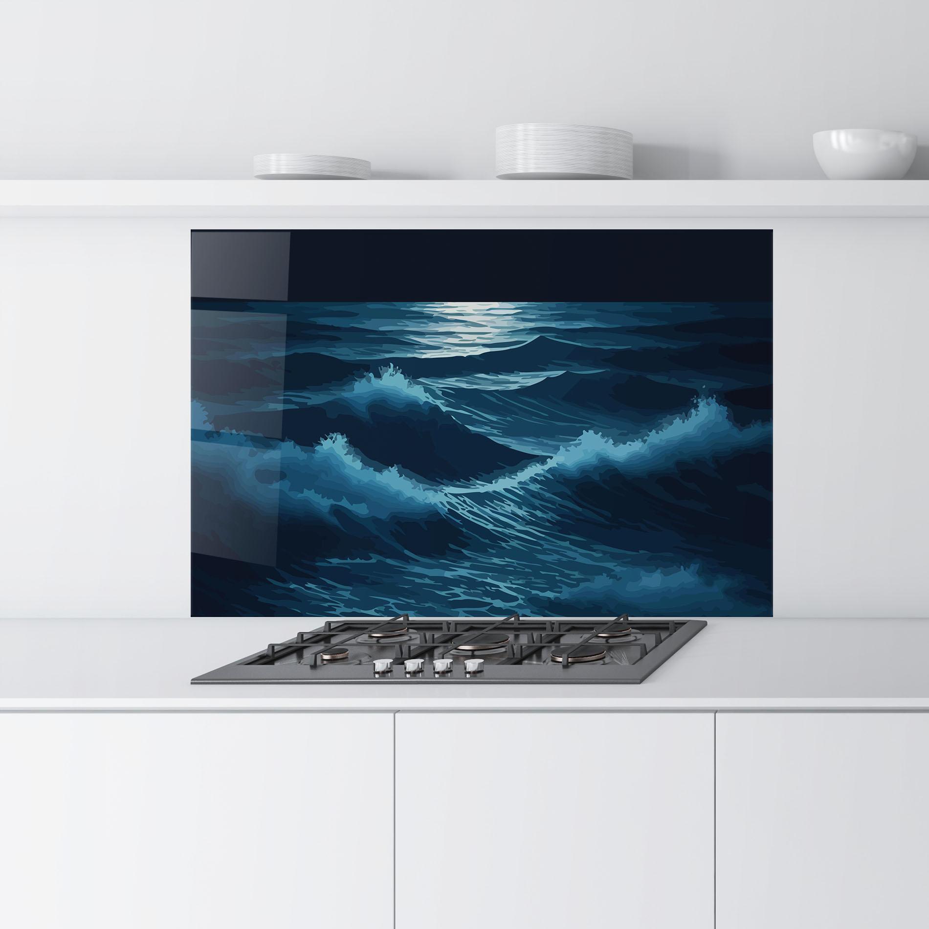 Konyhai üveg hátfal Ocean Wave mockup 9