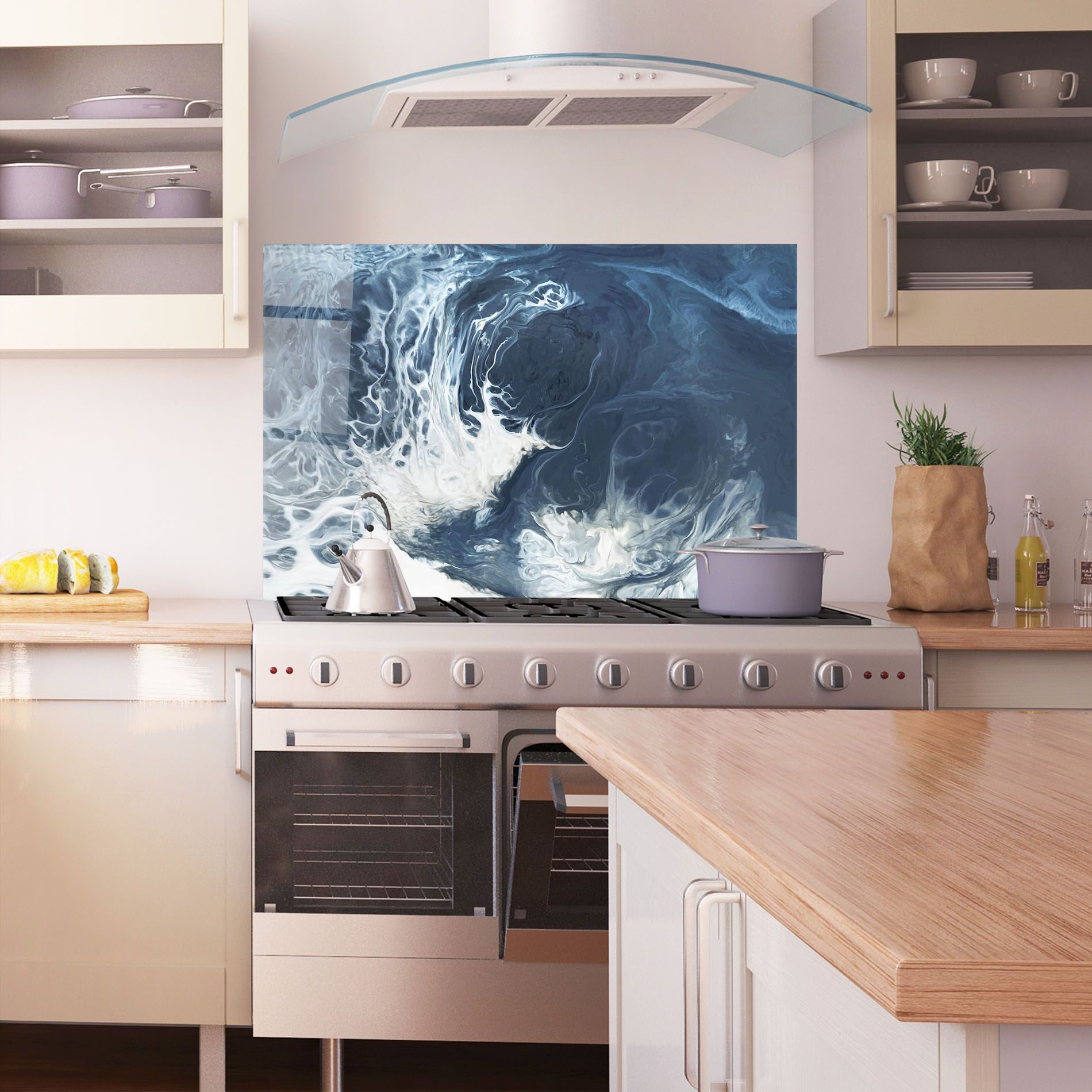 Blue White Waves mockup 1