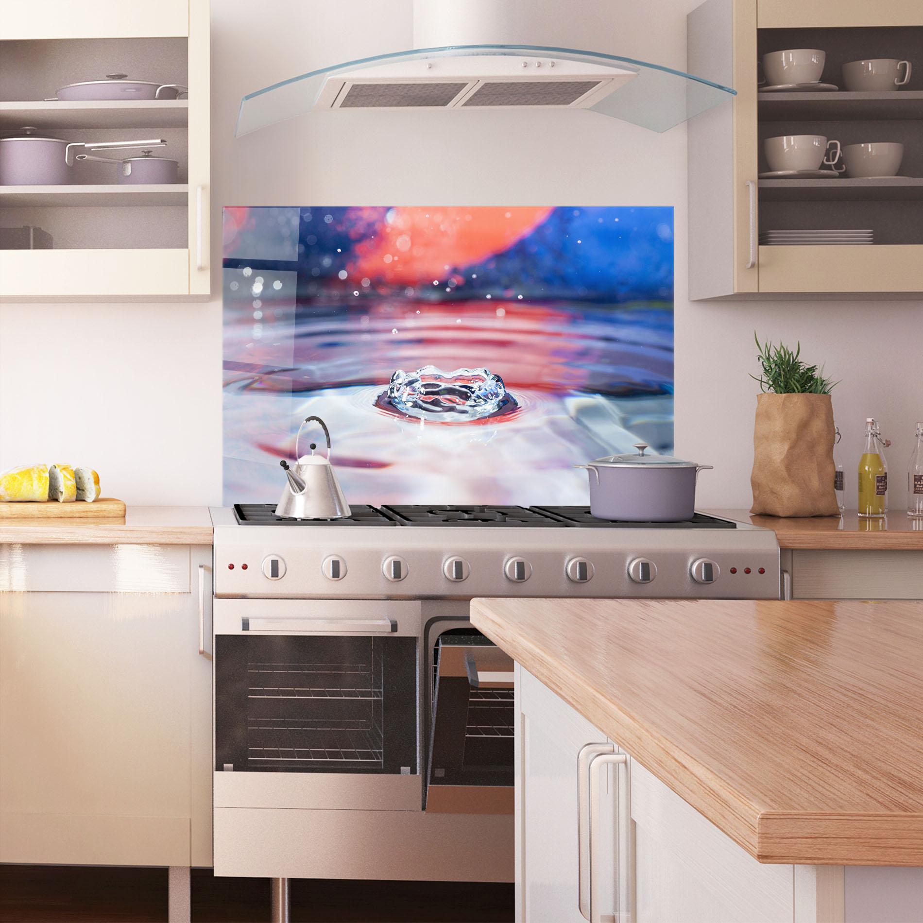 Konyhai üveg hátfal Colorful Water Surface mockup 1