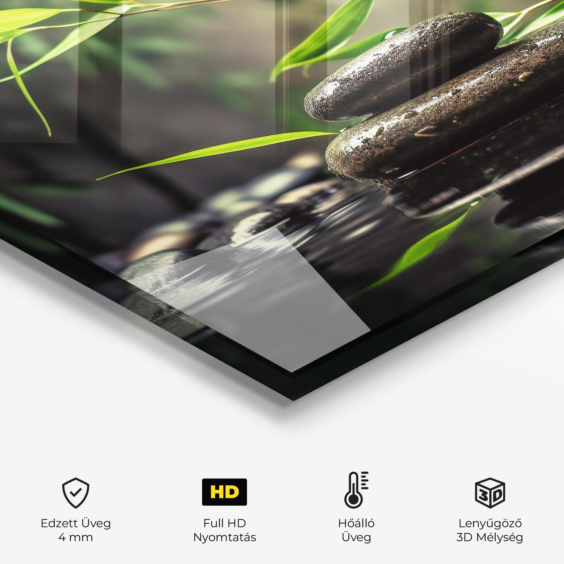 Konyhai üveg hátfal Bamboo Plant Water mockup 2