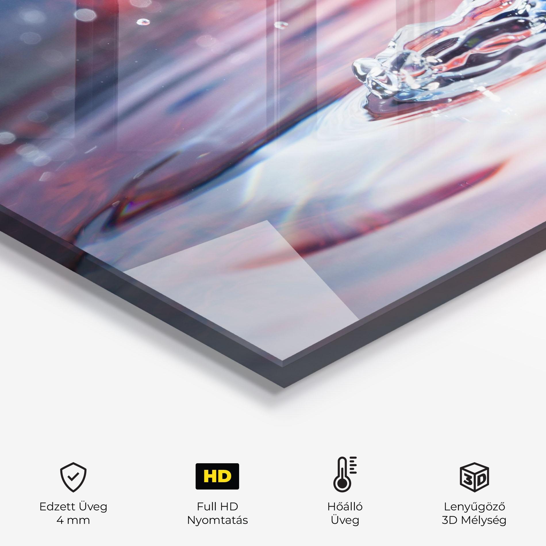 Konyhai üveg hátfal Colorful Water Surface mockup 2