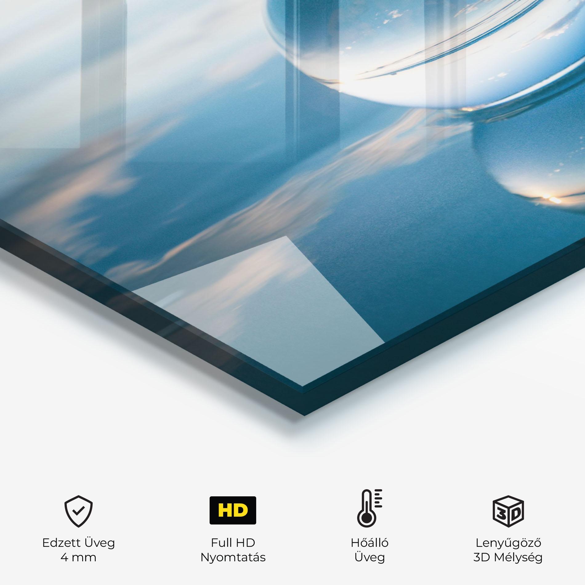 Konyhai üveg hátfal Crystal Ball Reflecting mockup 2