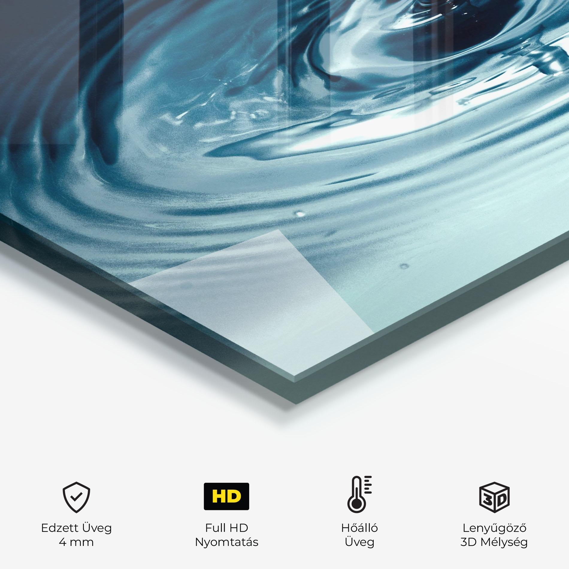 Konyhai üveg hátfal Dark Blue Drop mockup 2