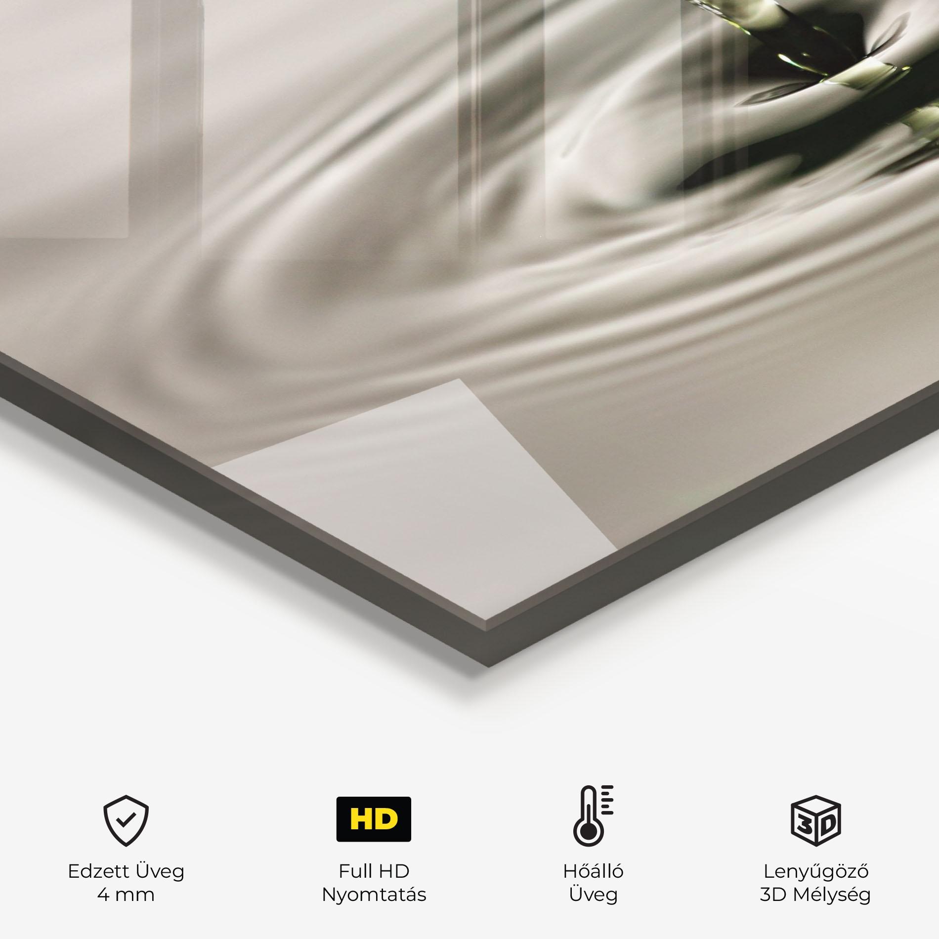 Konyhai üveg hátfal Green Water Drop mockup 2