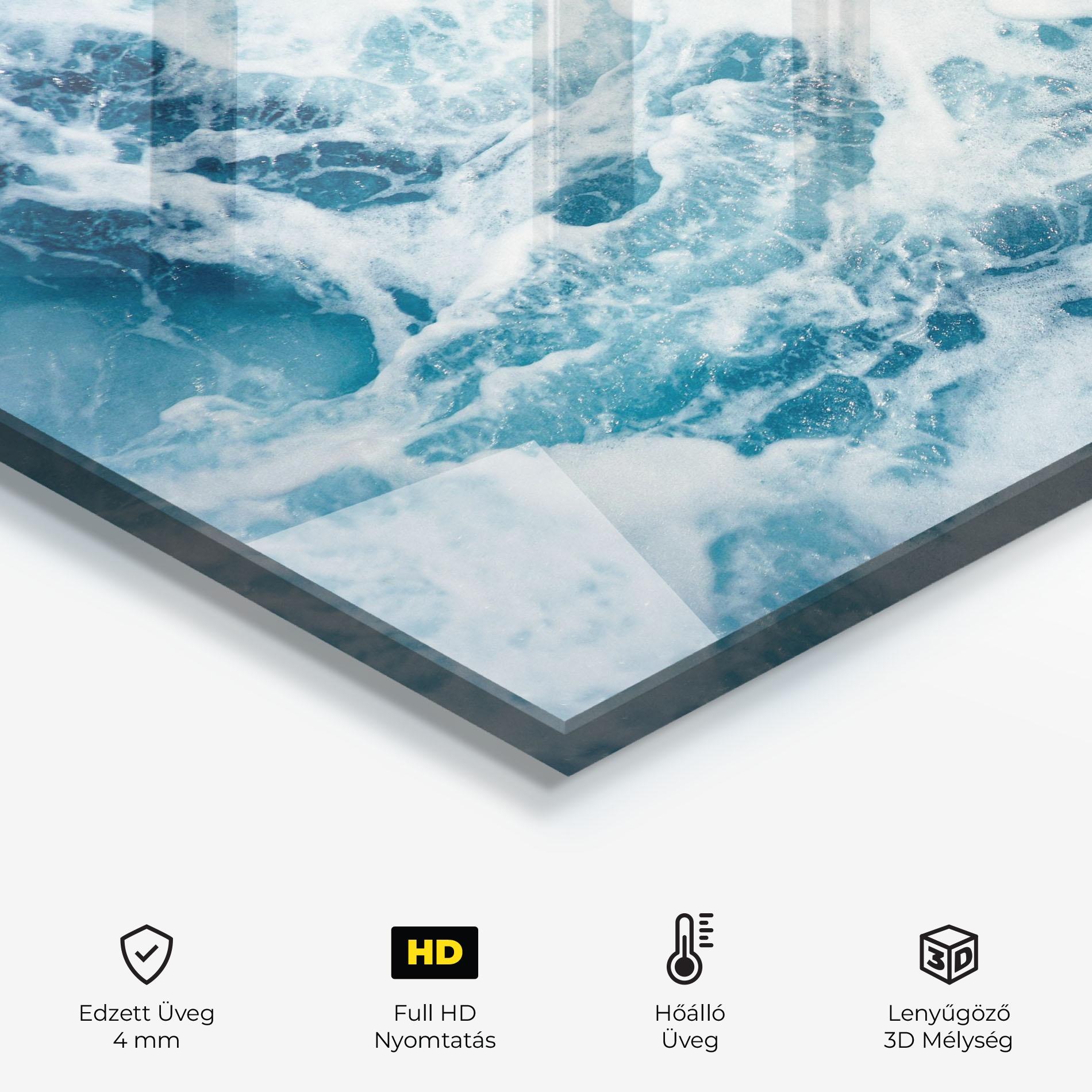 Konyhai üveg hátfal White Water Wave mockup 2