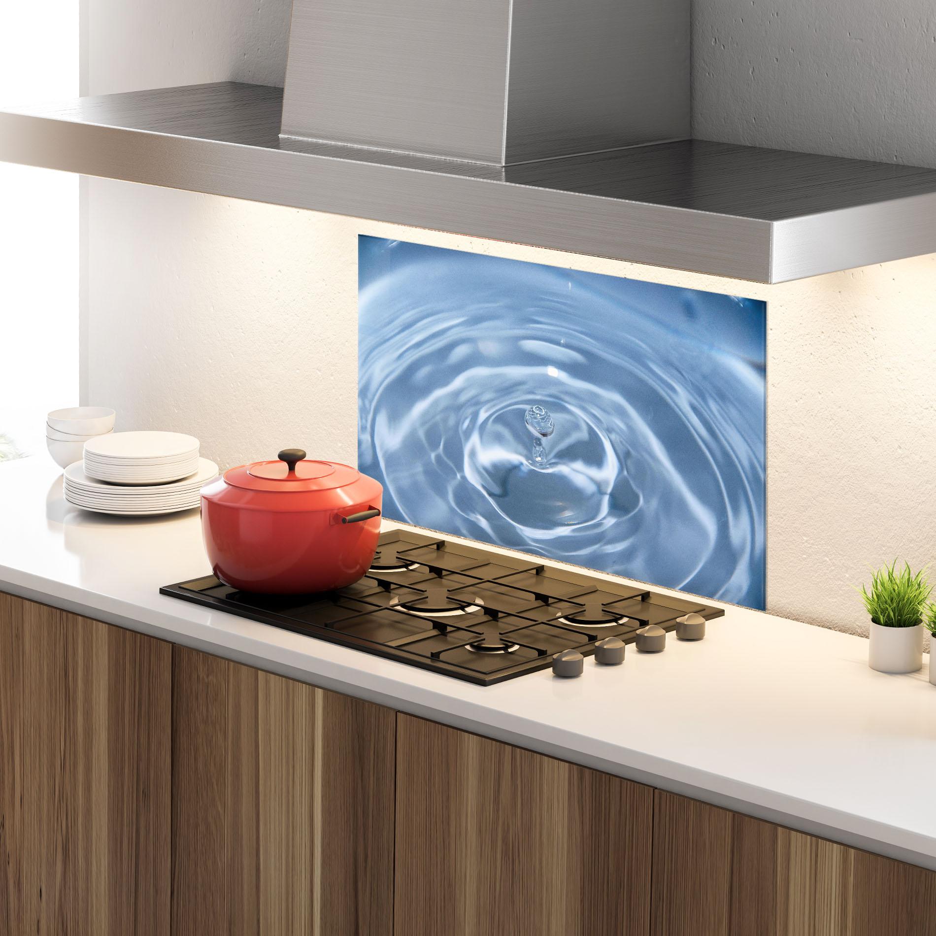 Konyhai üveg hátfal Clean Water mockup 4