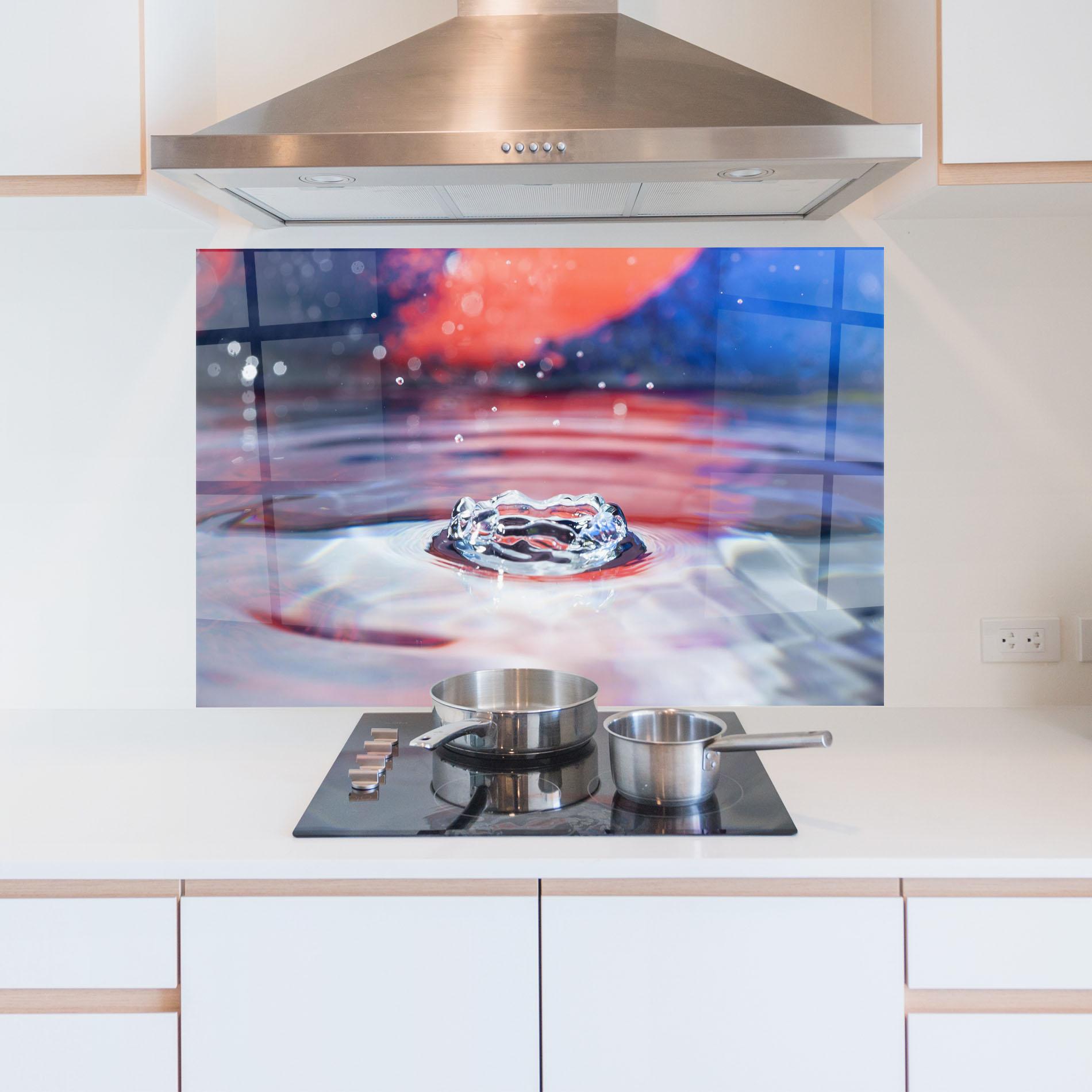 Konyhai üveg hátfal Colorful Water Surface mockup 5