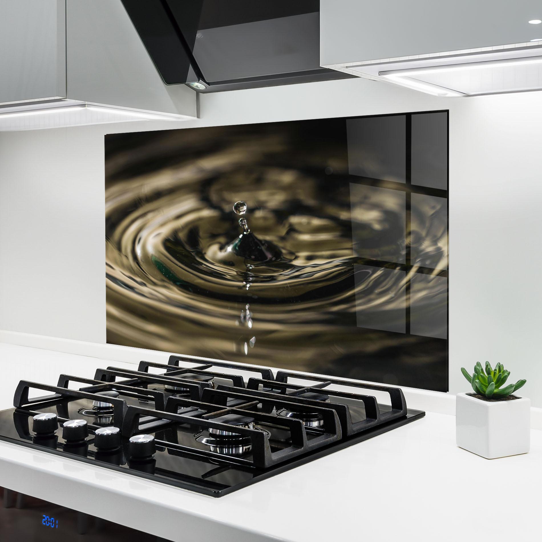 Konyhai üveg hátfal Brown Water Drop mockup 6