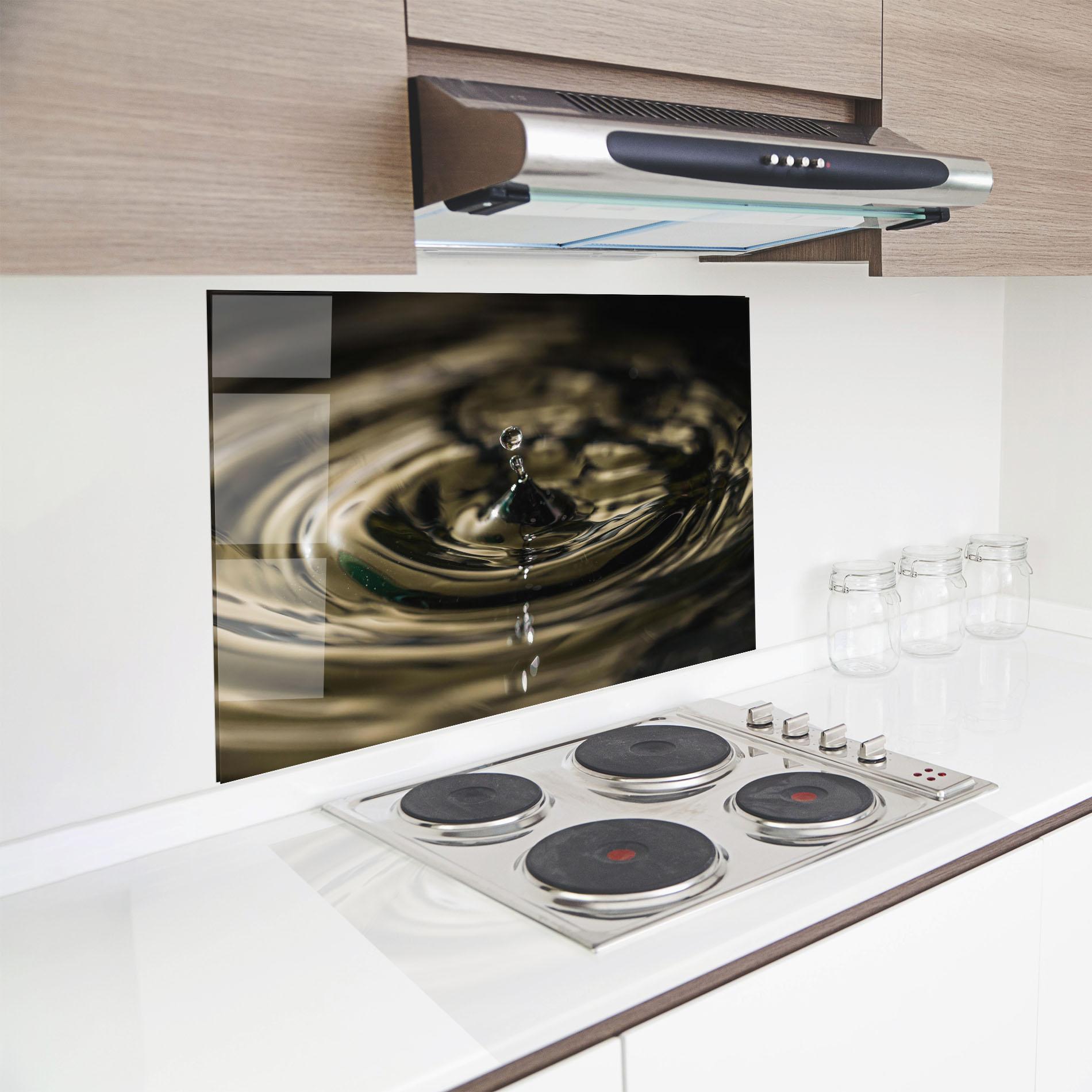 Konyhai üveg hátfal Brown Water Drop mockup 8