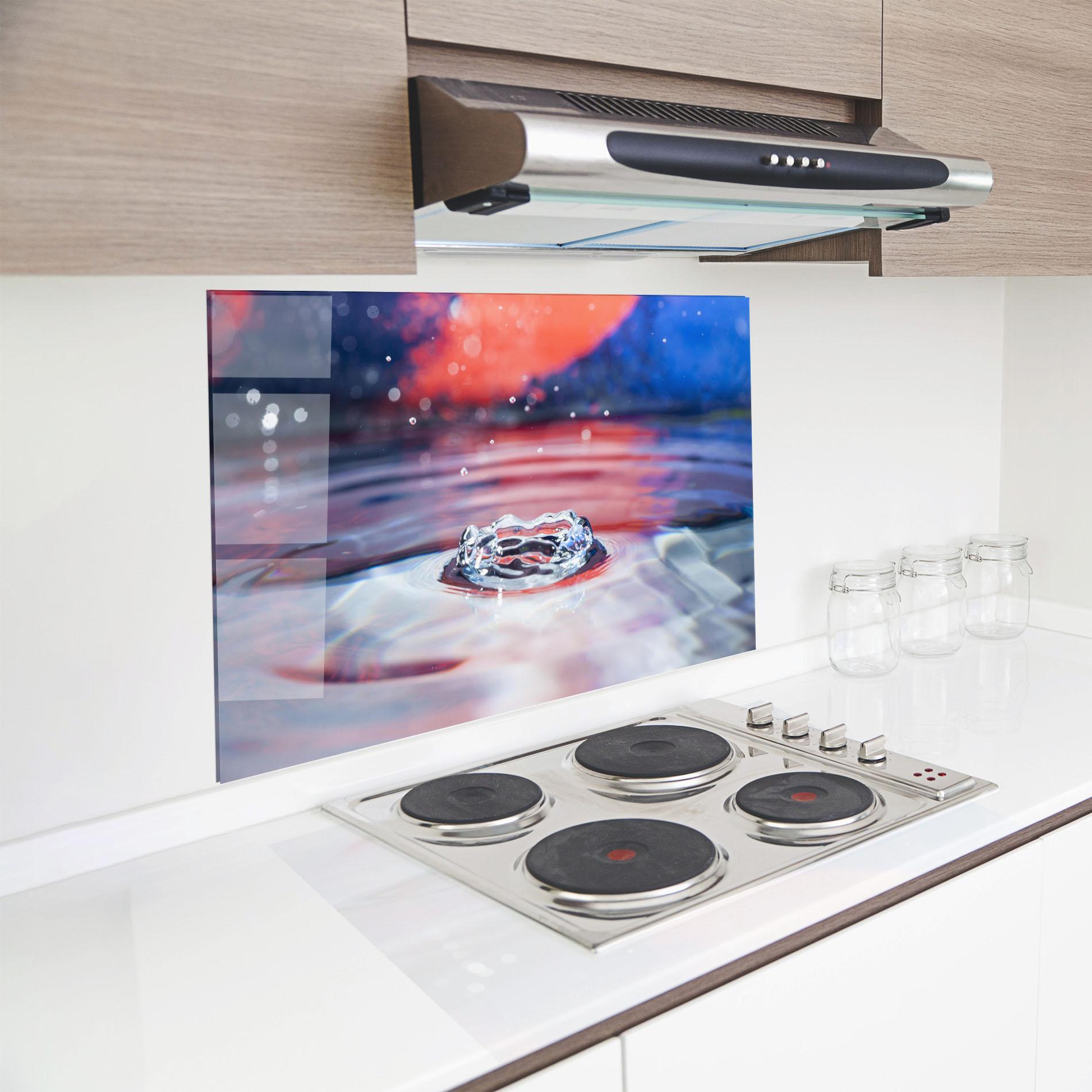 Konyhai üveg hátfal Colorful Water Surface mockup 8