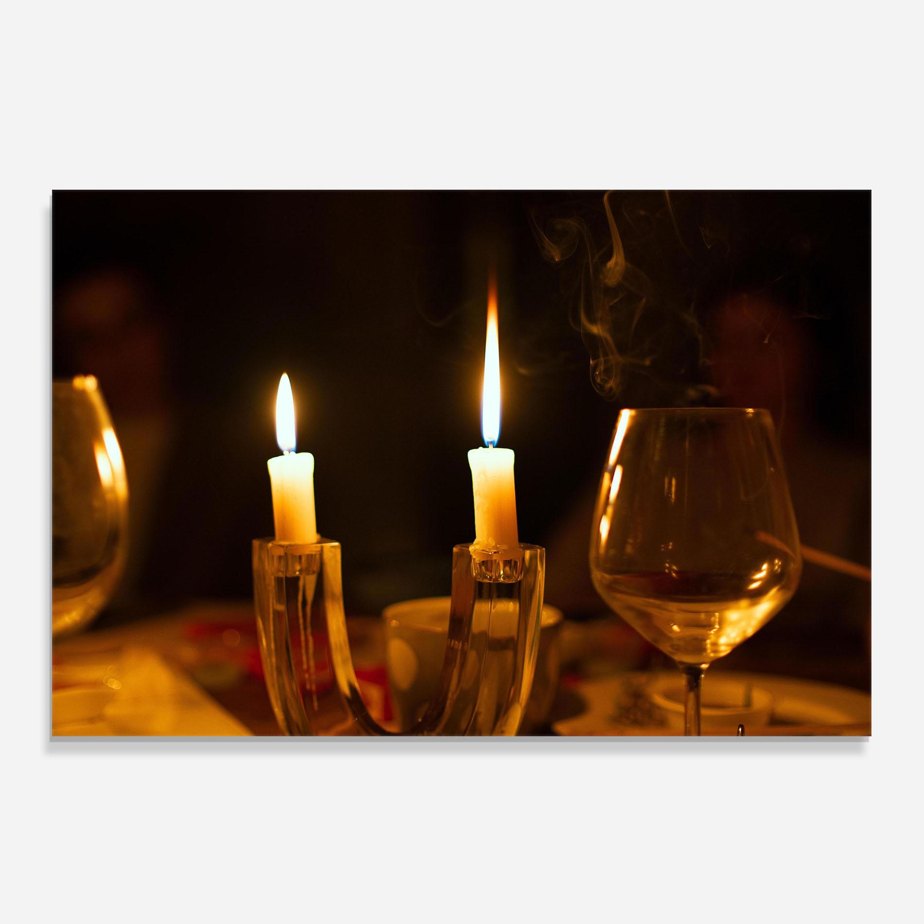 Konyhai üveg hátfal Candle Light mockup 0