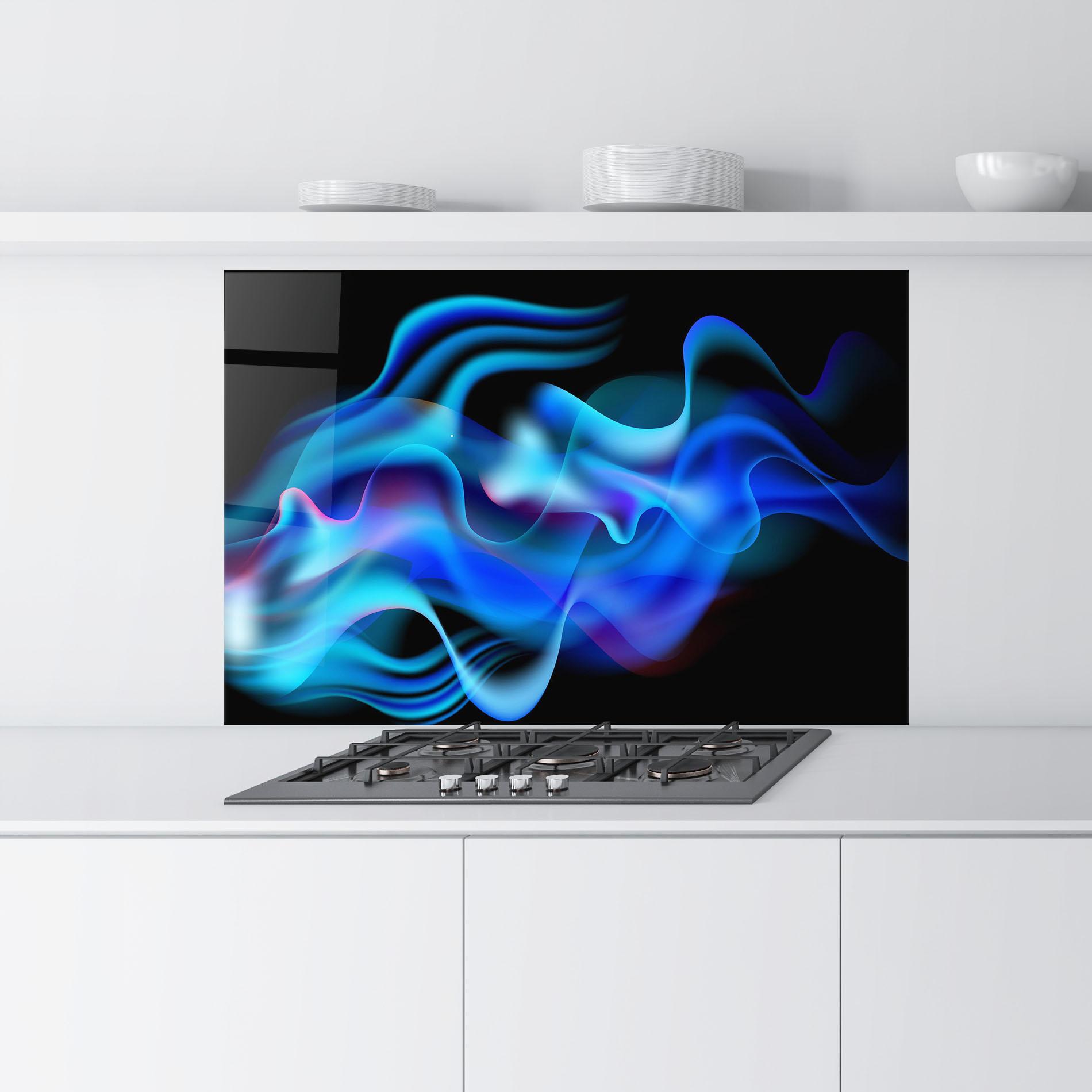Konyhai üveg hátfal Blue Fire mockup 9