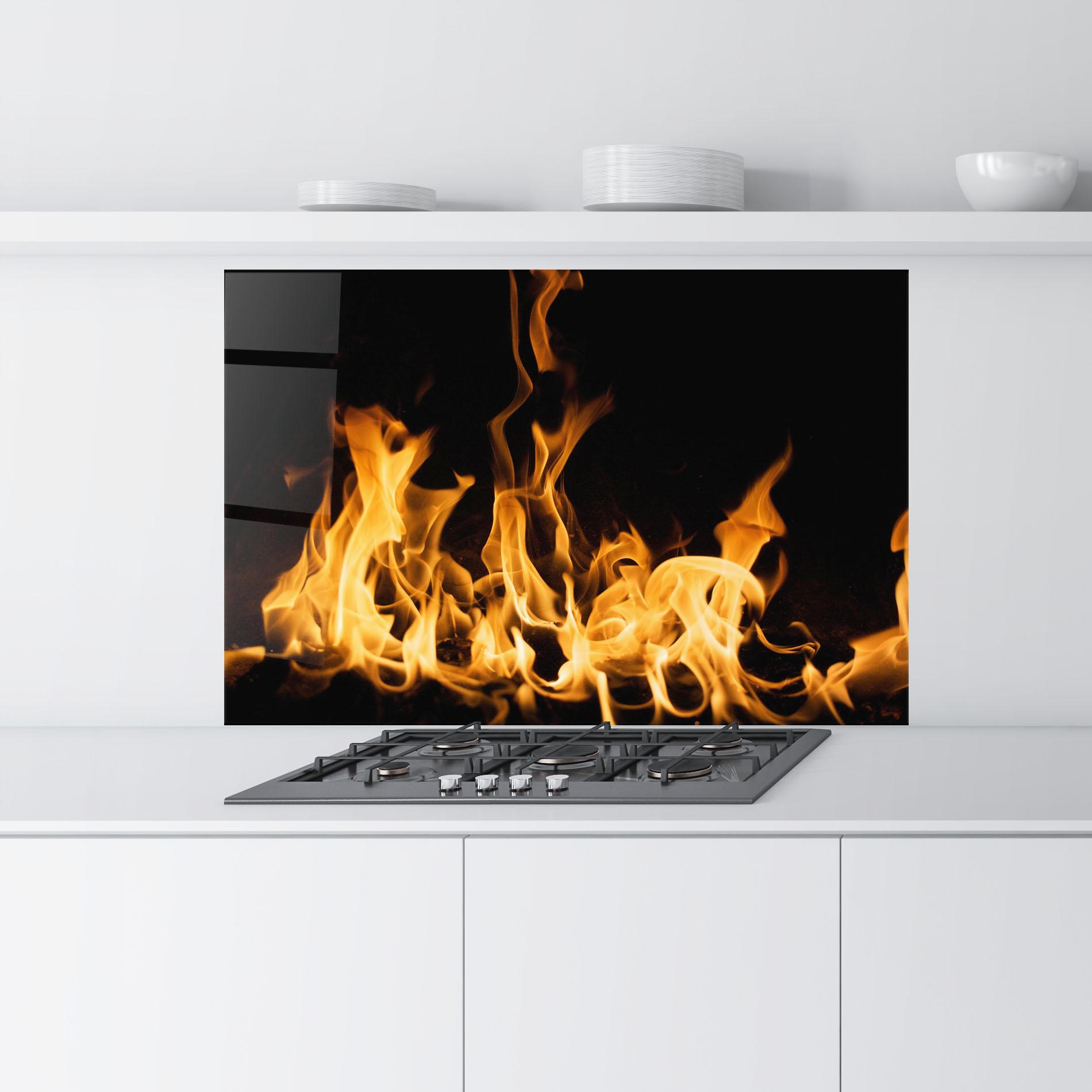 Konyhai üveg hátfal Bright Flame mockup 9